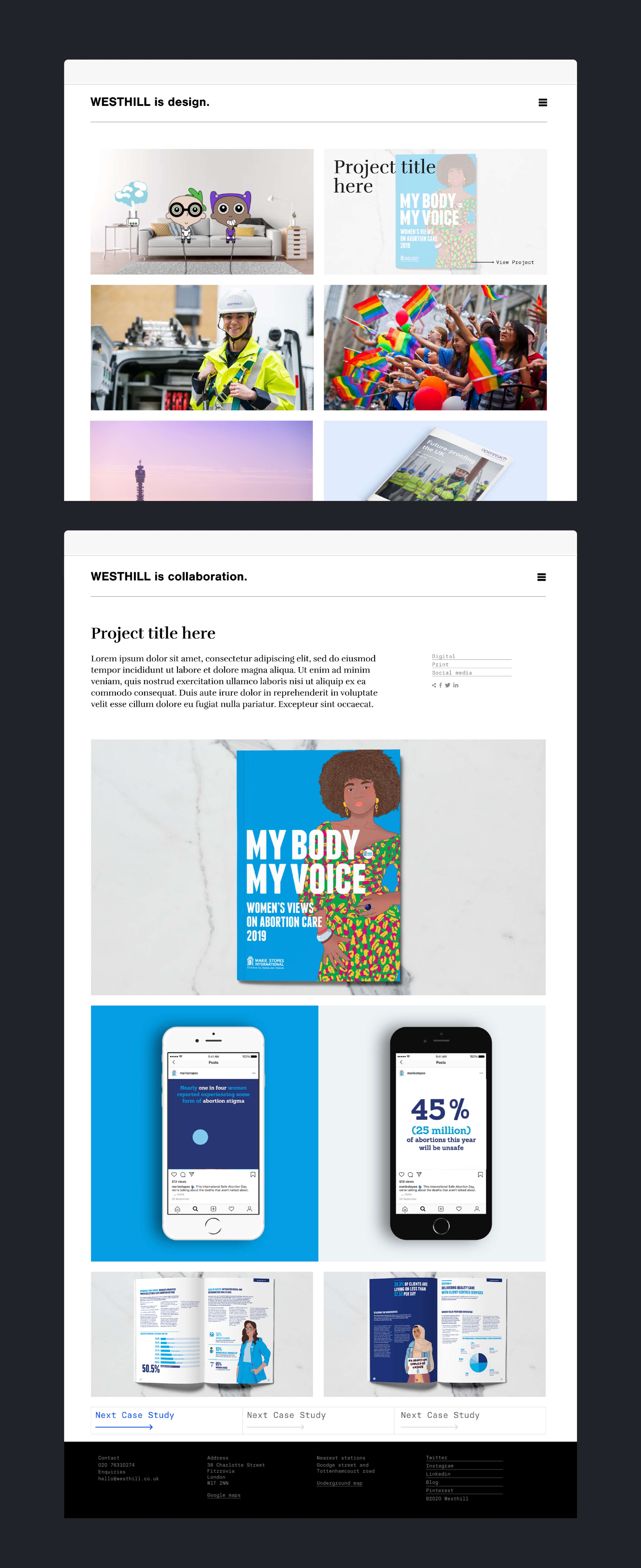 Westhill Communications Website Design by Annabel Shingler