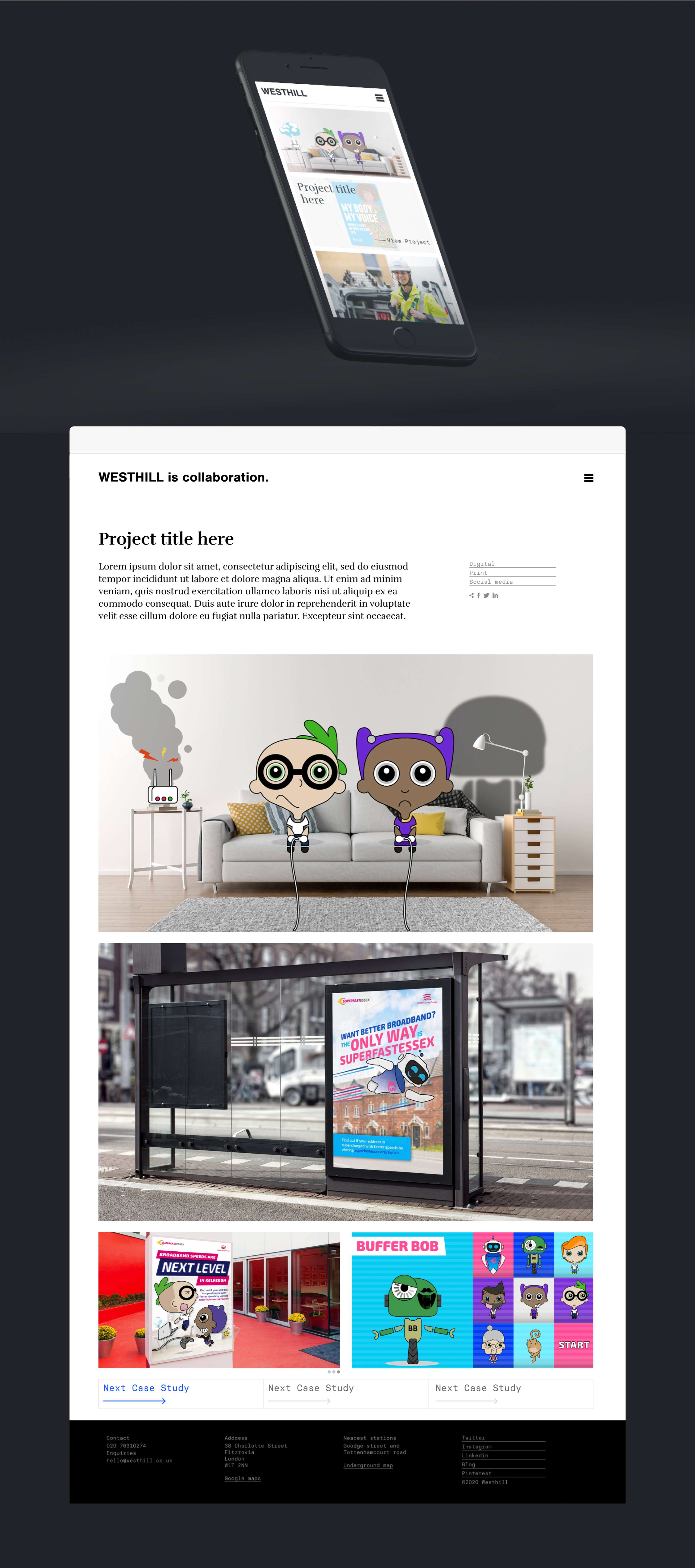 Westhill Communications Website Design by Annabel Shingler