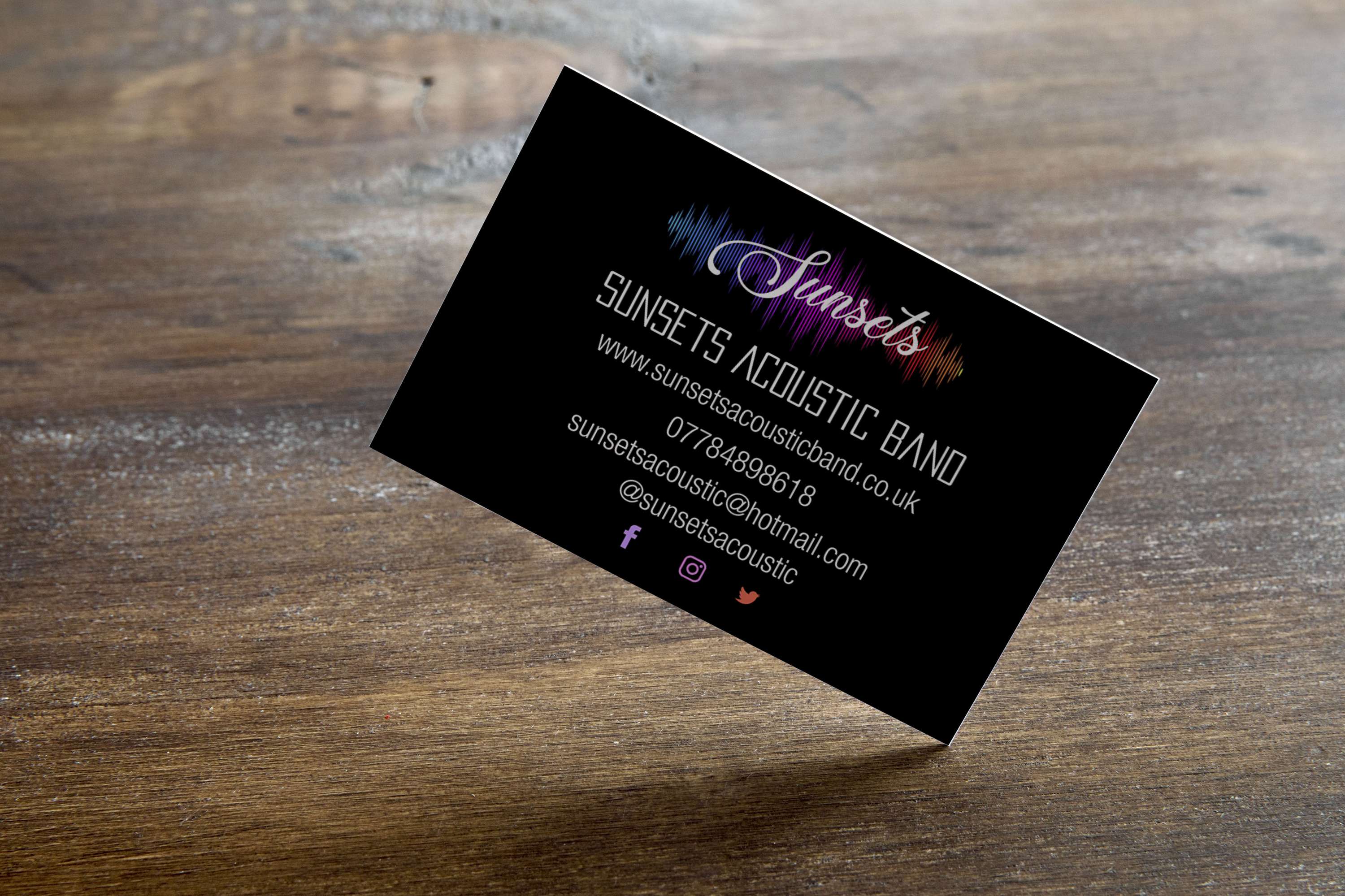 Brand Identity Package for Sunsets Acoustic Band by Kayleigh Purvis