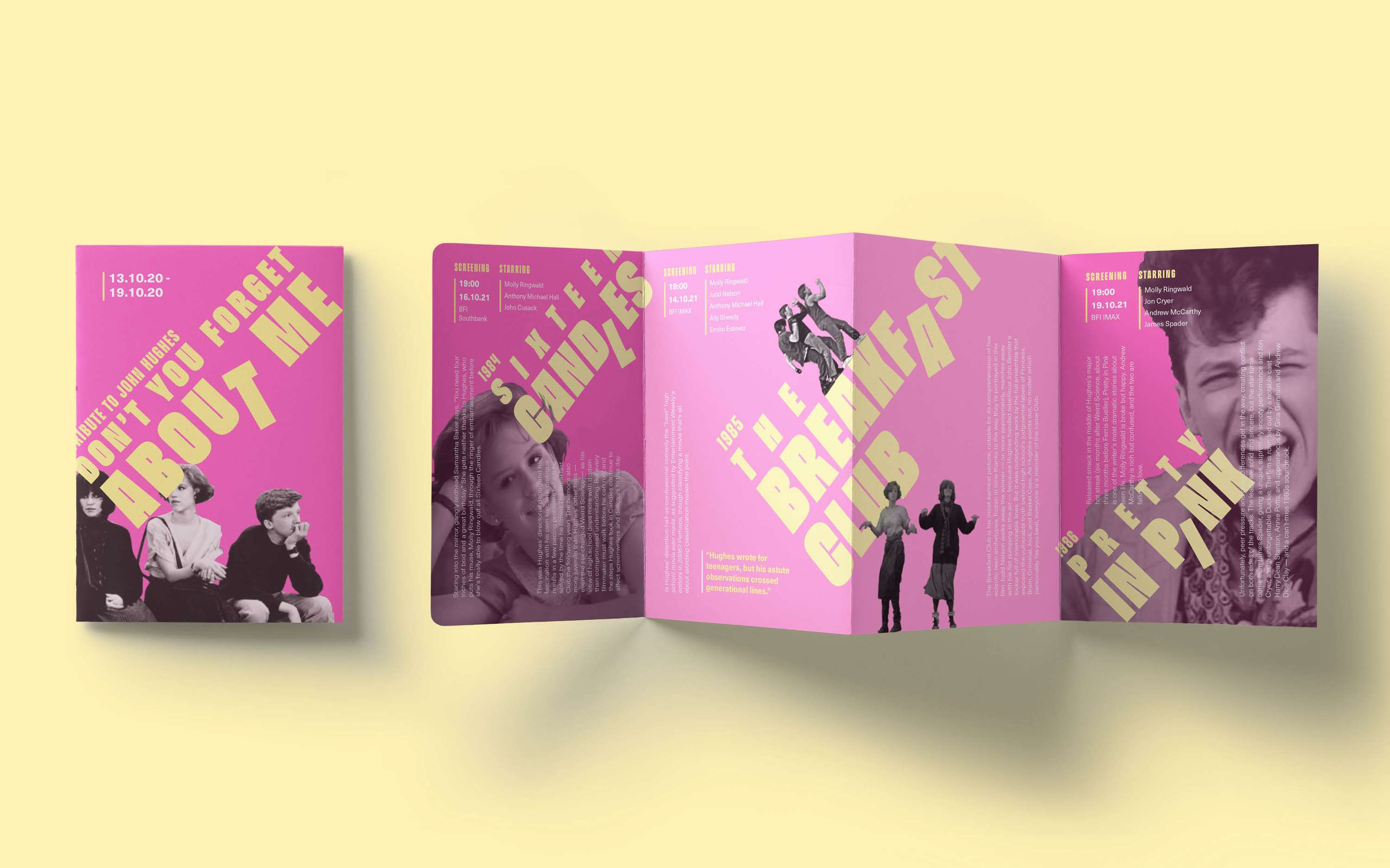 John Hughes BFI Event Brochure and Identity Design by Charlotte Thomas