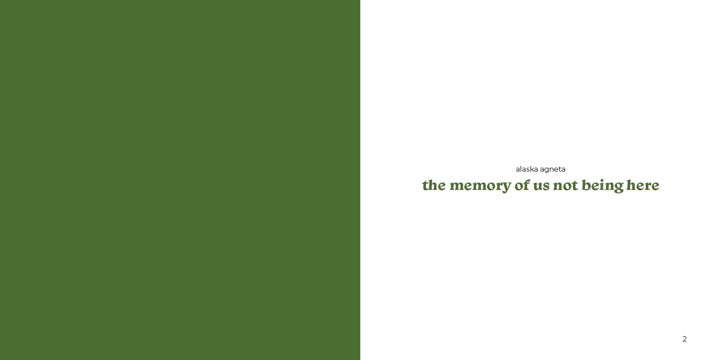 The memory of us not being here by Alaska Agneta Stikova