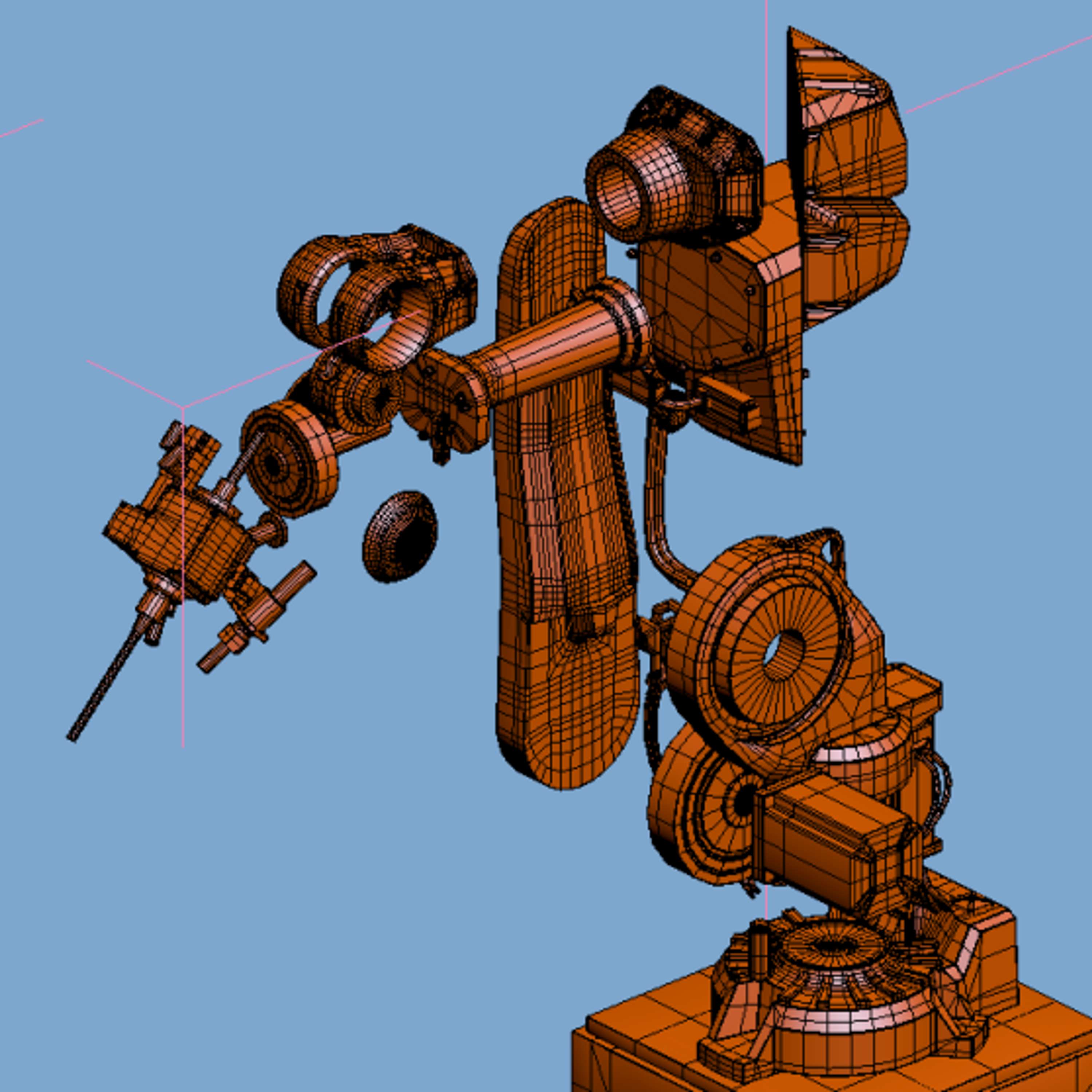 Hardsurface 3D modeling of industrial robot and stuff by Aleksej Mazurenko