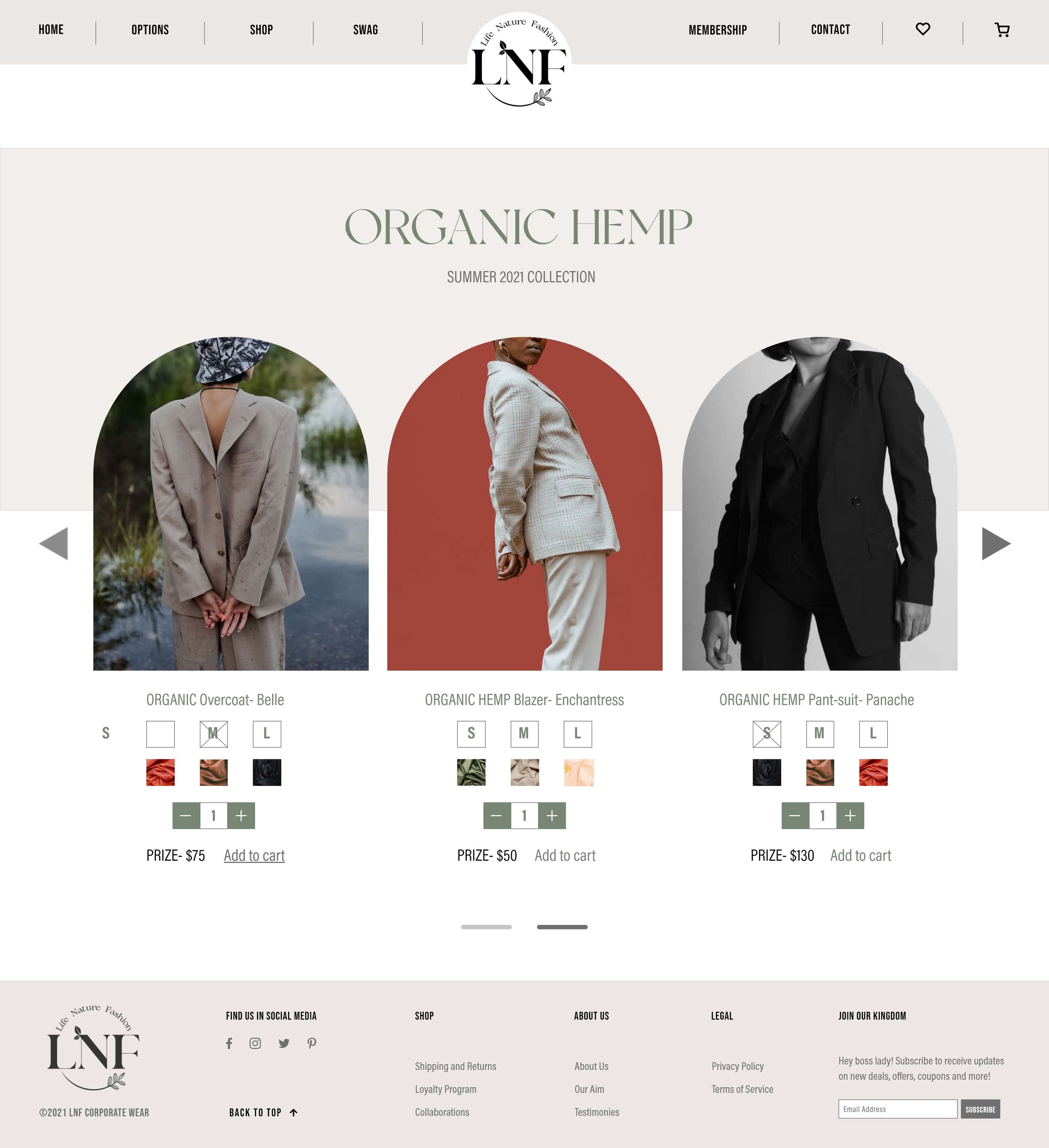 Website Design- LNF by Athira Hari