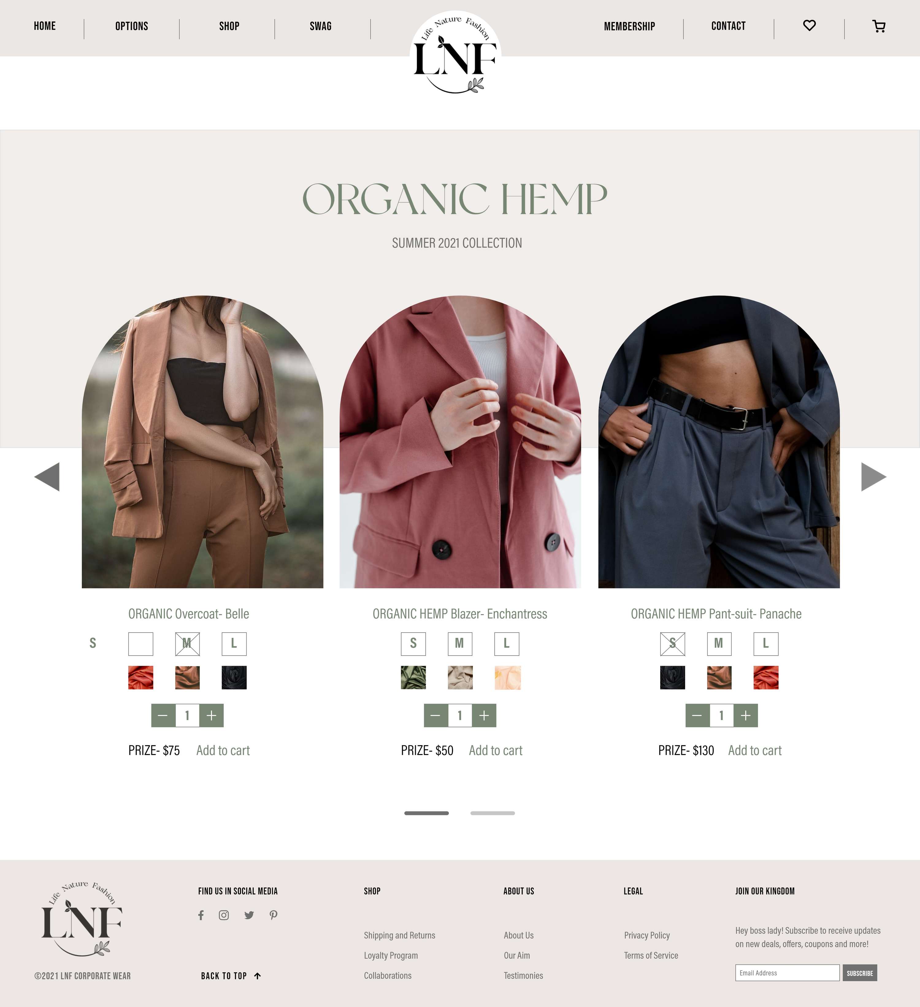 Website Design- LNF by Athira Hari