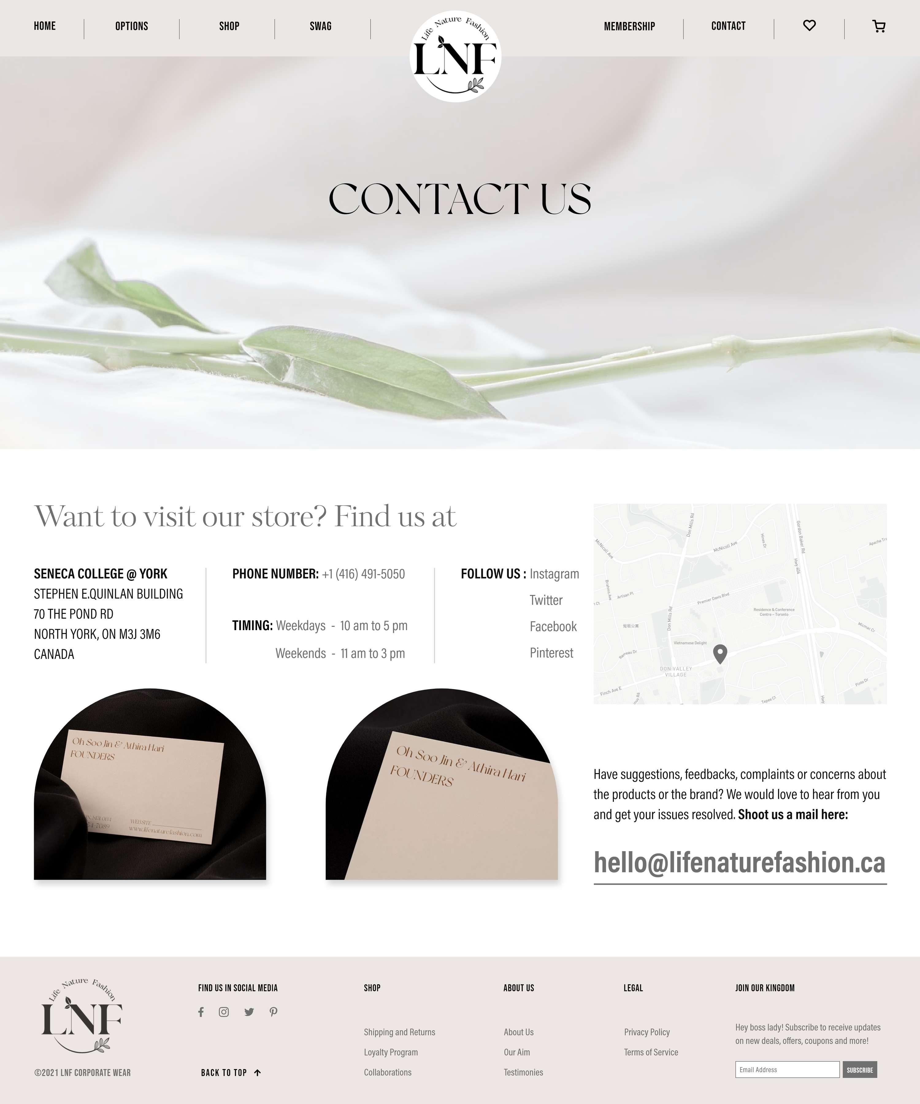 Website Design- LNF by Athira Hari