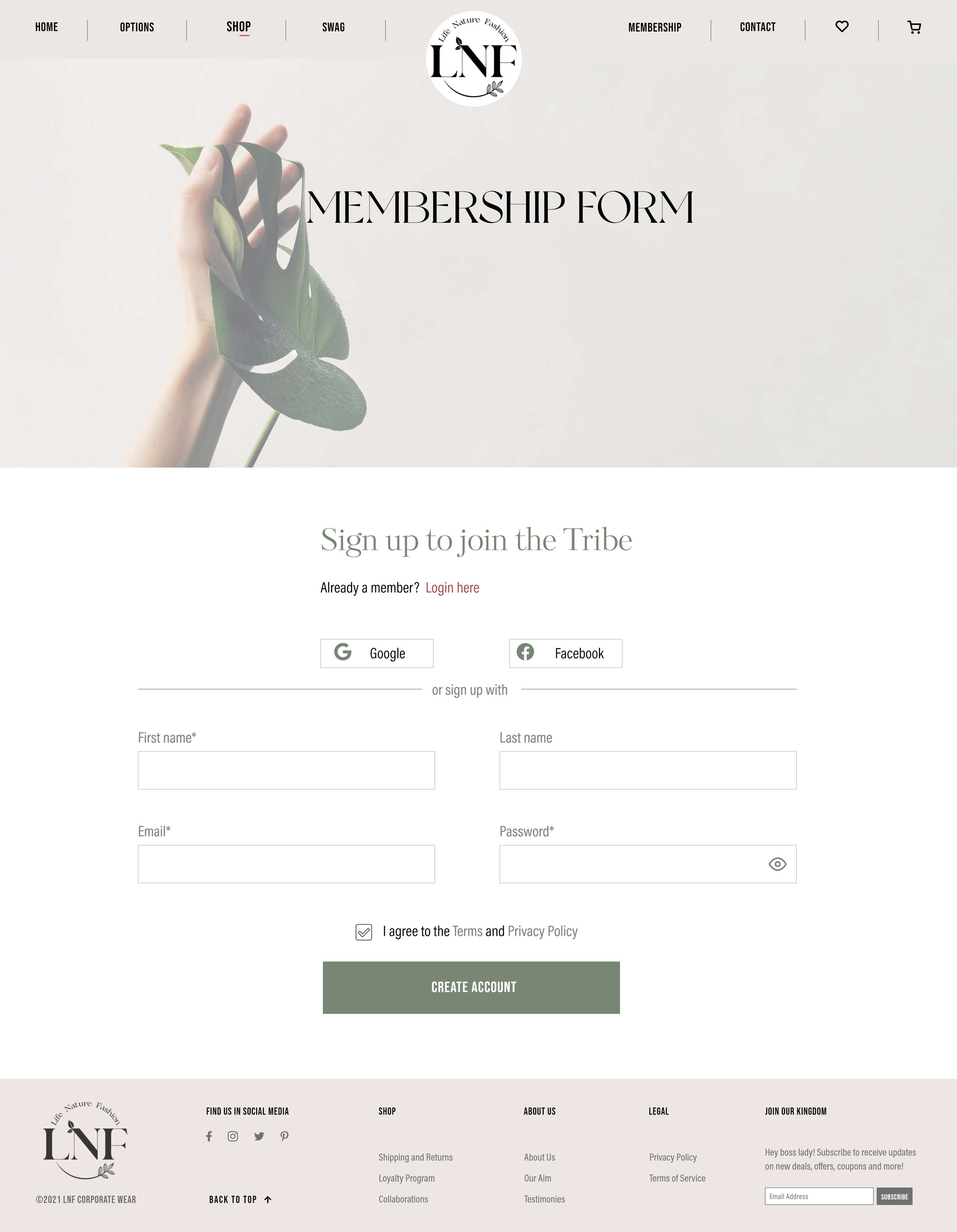 Website Design- LNF by Athira Hari