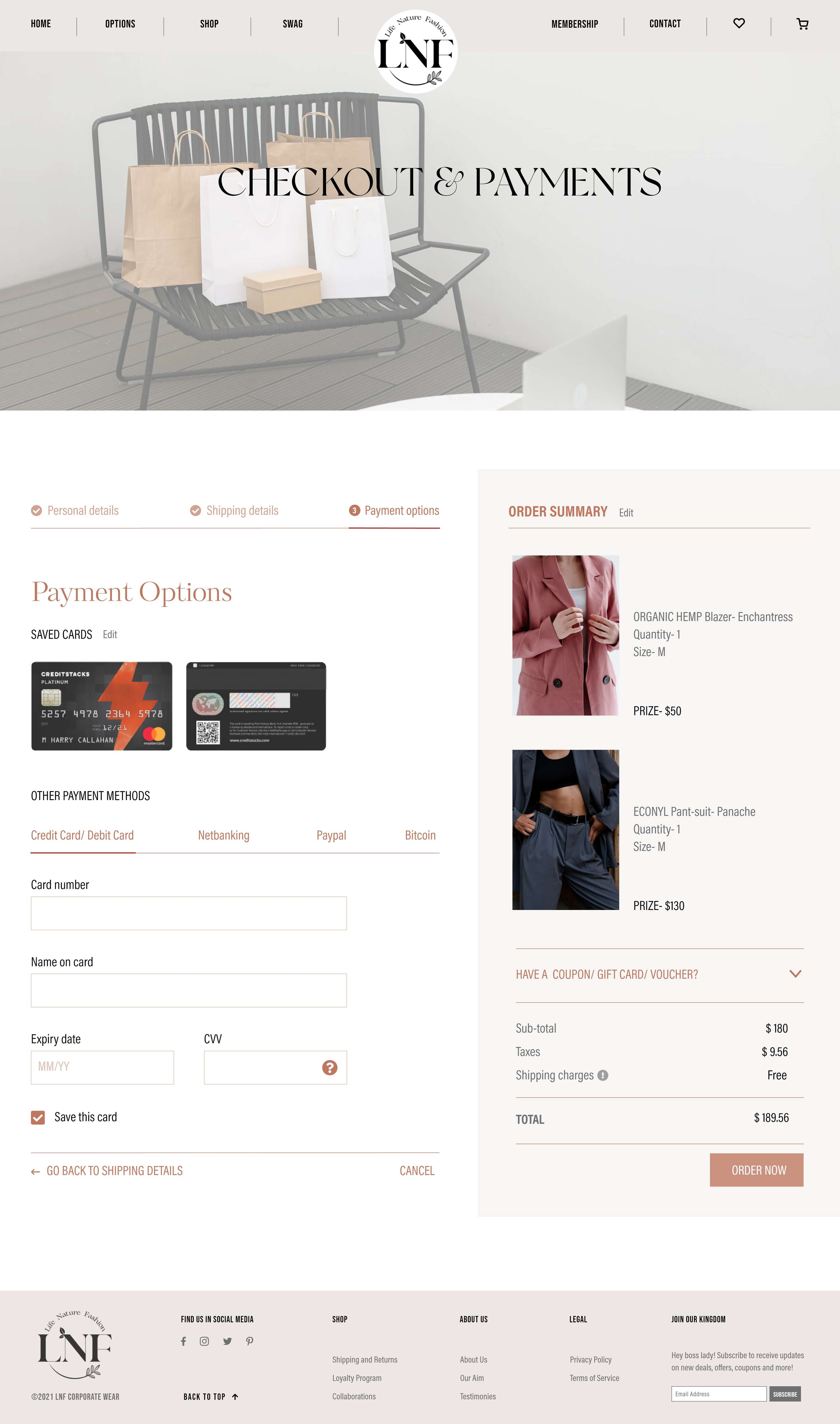 Website Design- LNF by Athira Hari