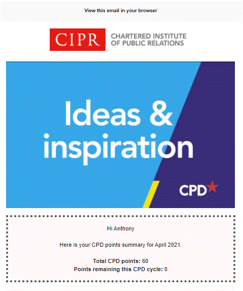 2021/2022 CIPR CPD Cycle Completion! | The Dots