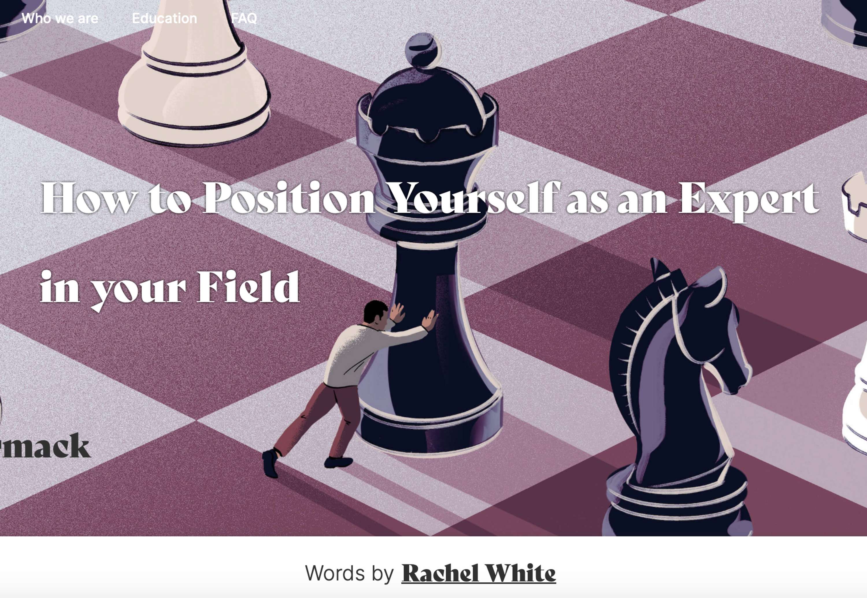 UnderPinned guest article ' How to Position Yourself as an Expert in your Field' by Rachel White