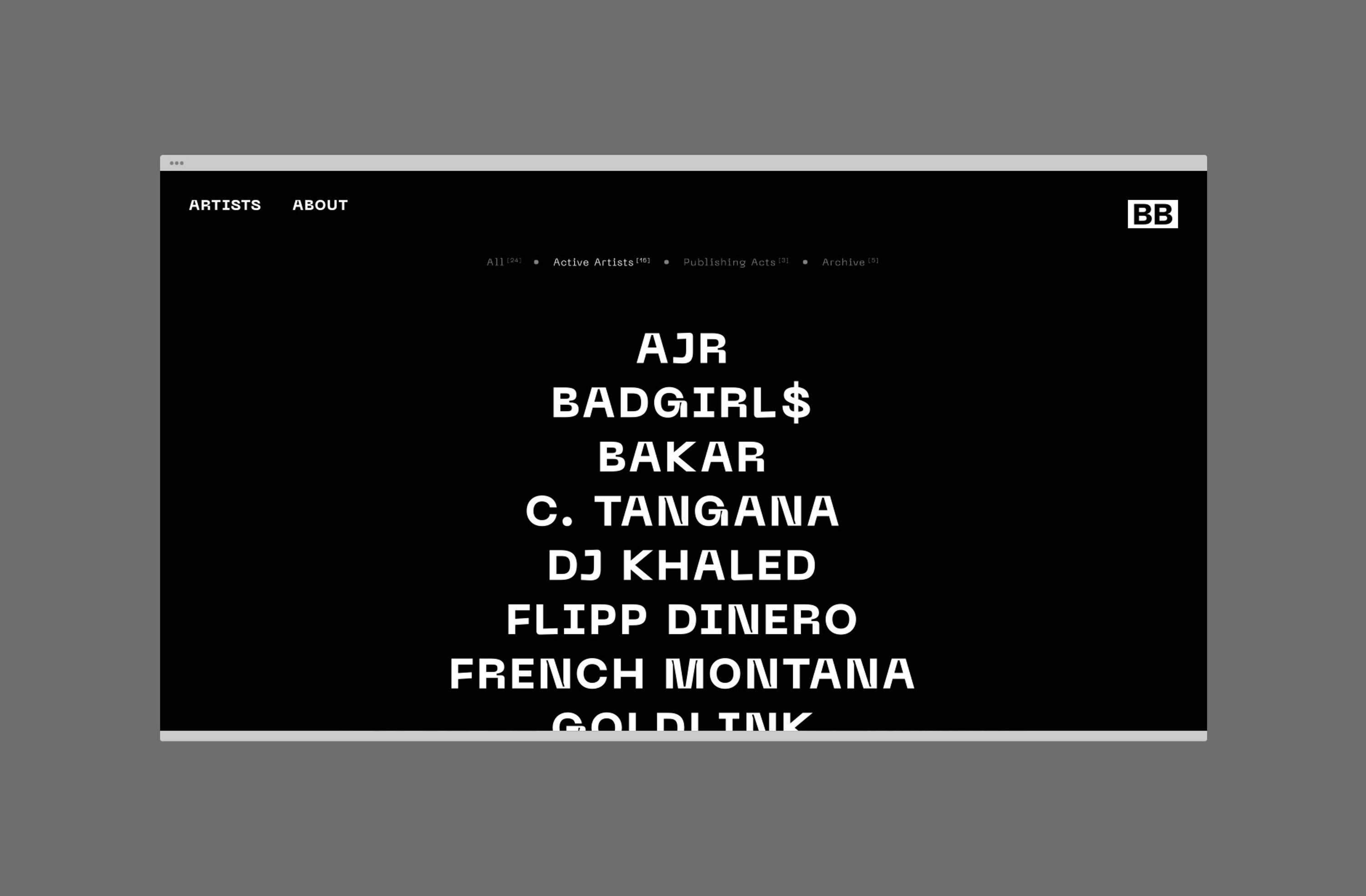 Black Butter Records - Website Design & Build by Tristan Palmer