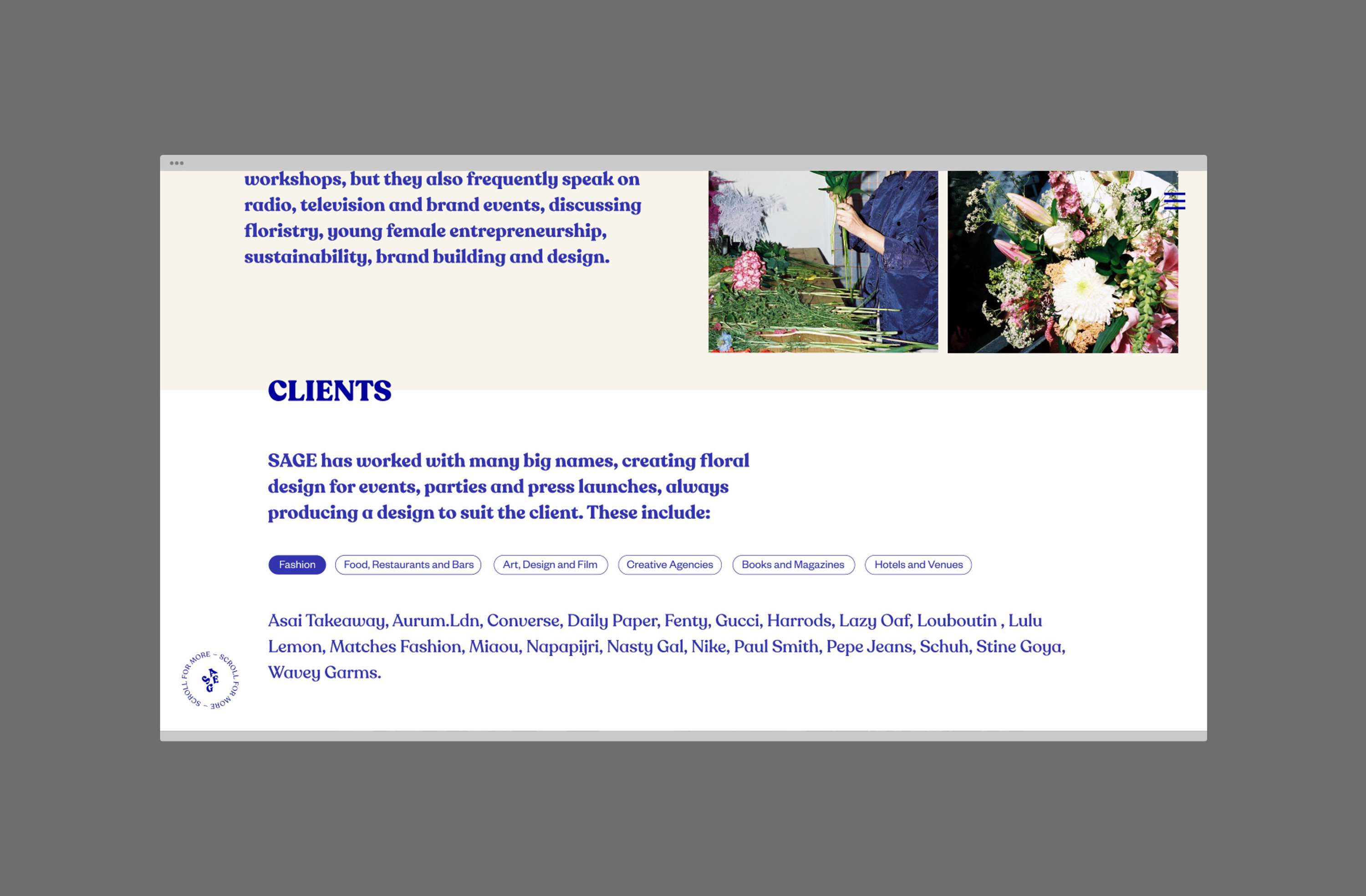 Sage Flowers - Shopify Powered E-commerce Site by Tristan Palmer