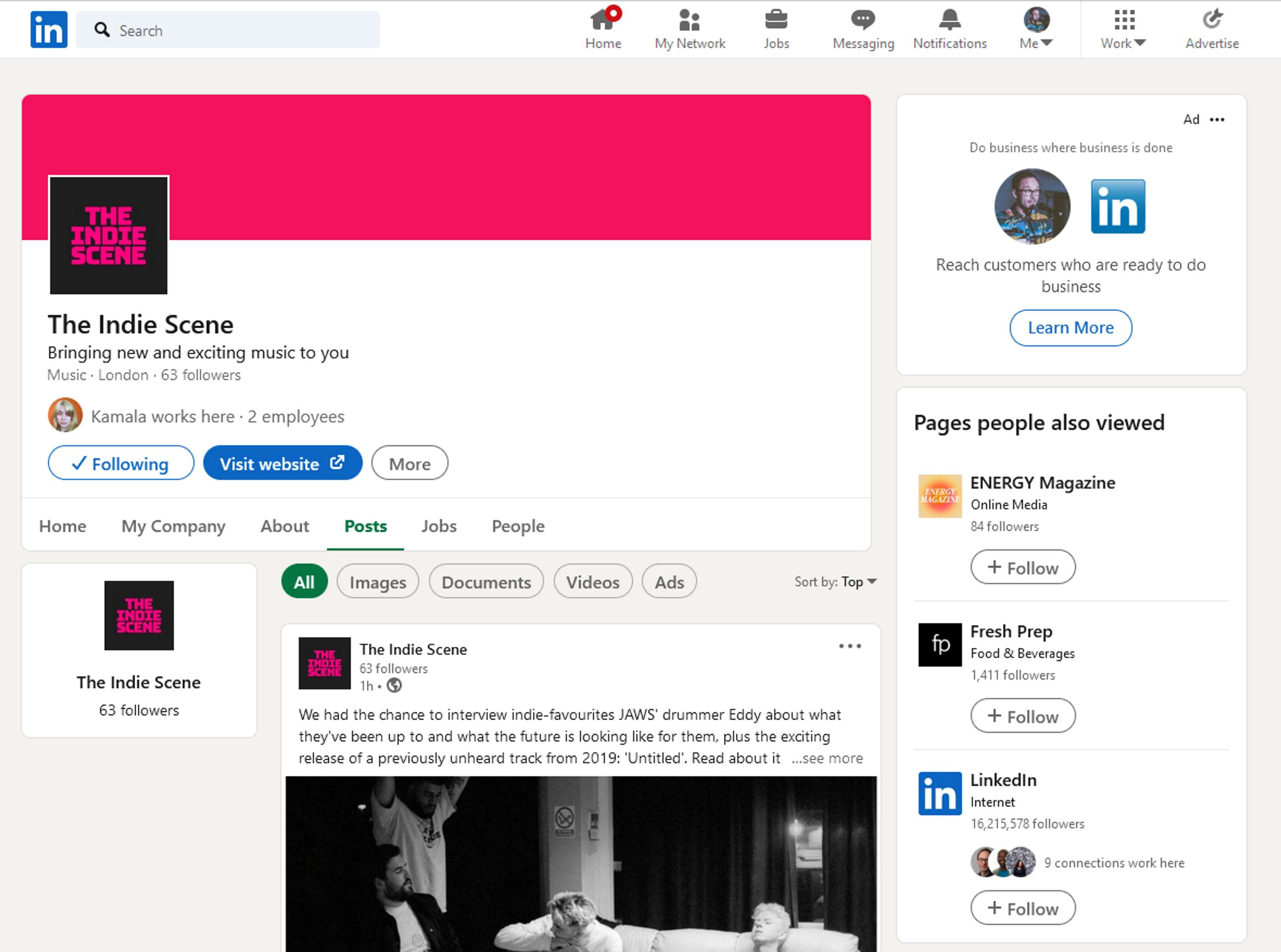 The Indie Scene, now on LinkedIn by Mike Piggott