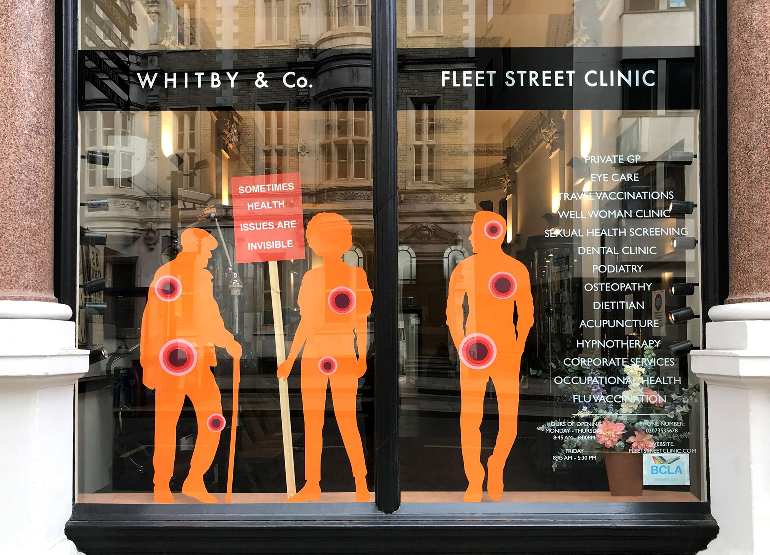 Fleet street Clinic - Window Display by Virginie Montagnon