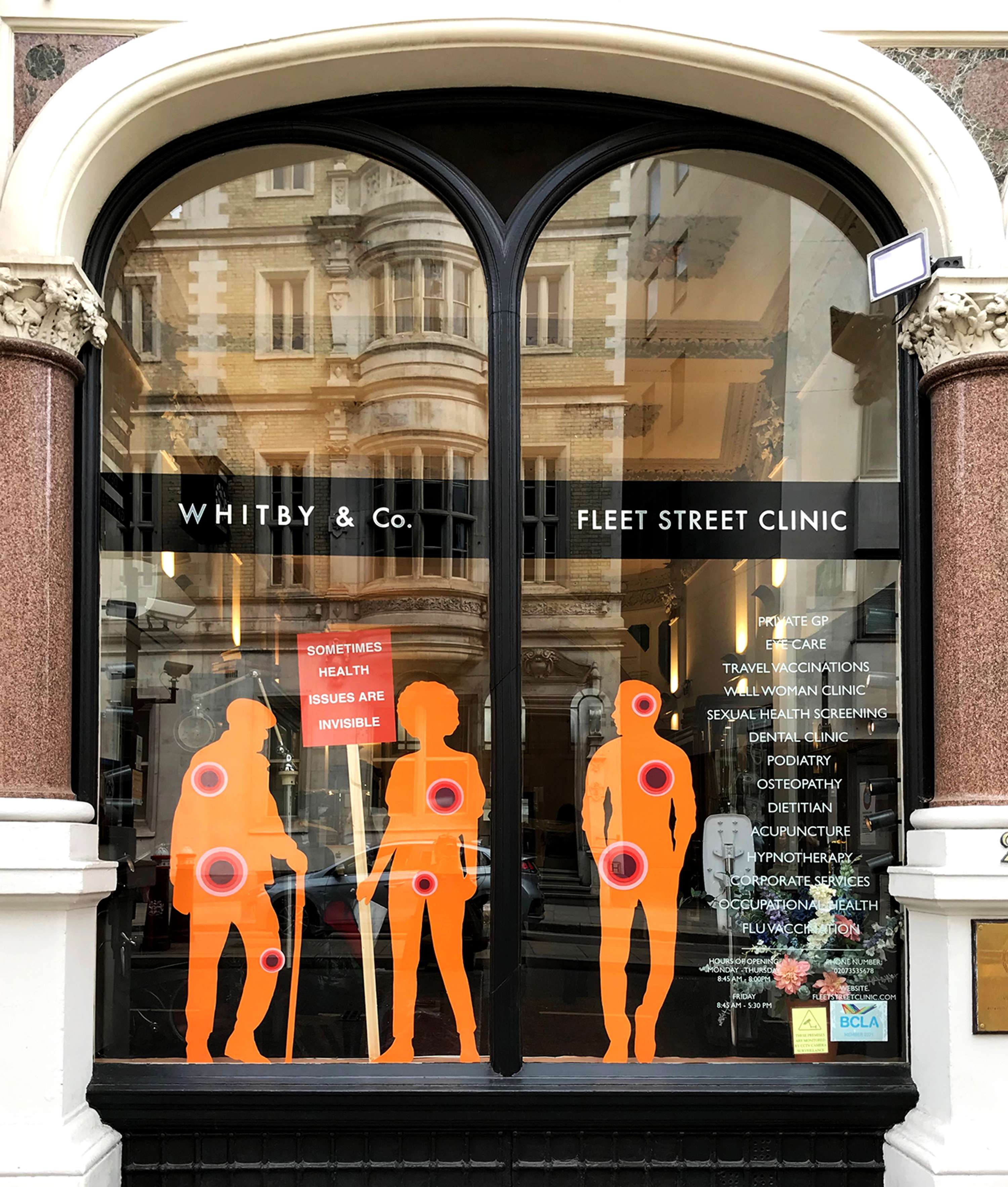Fleet street Clinic - Window Display by Virginie Montagnon