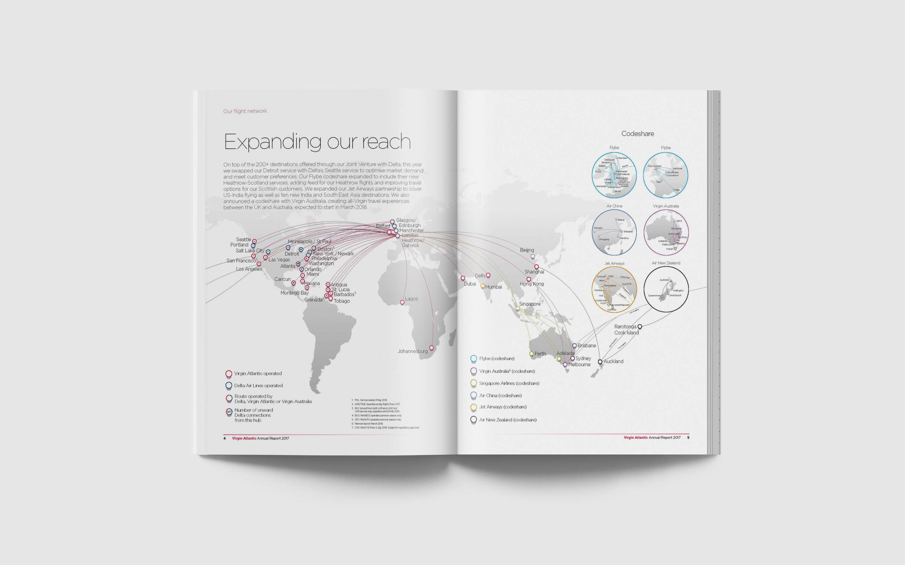 Design concept for Virgin Atlantic annual report by Mattias Blomberg