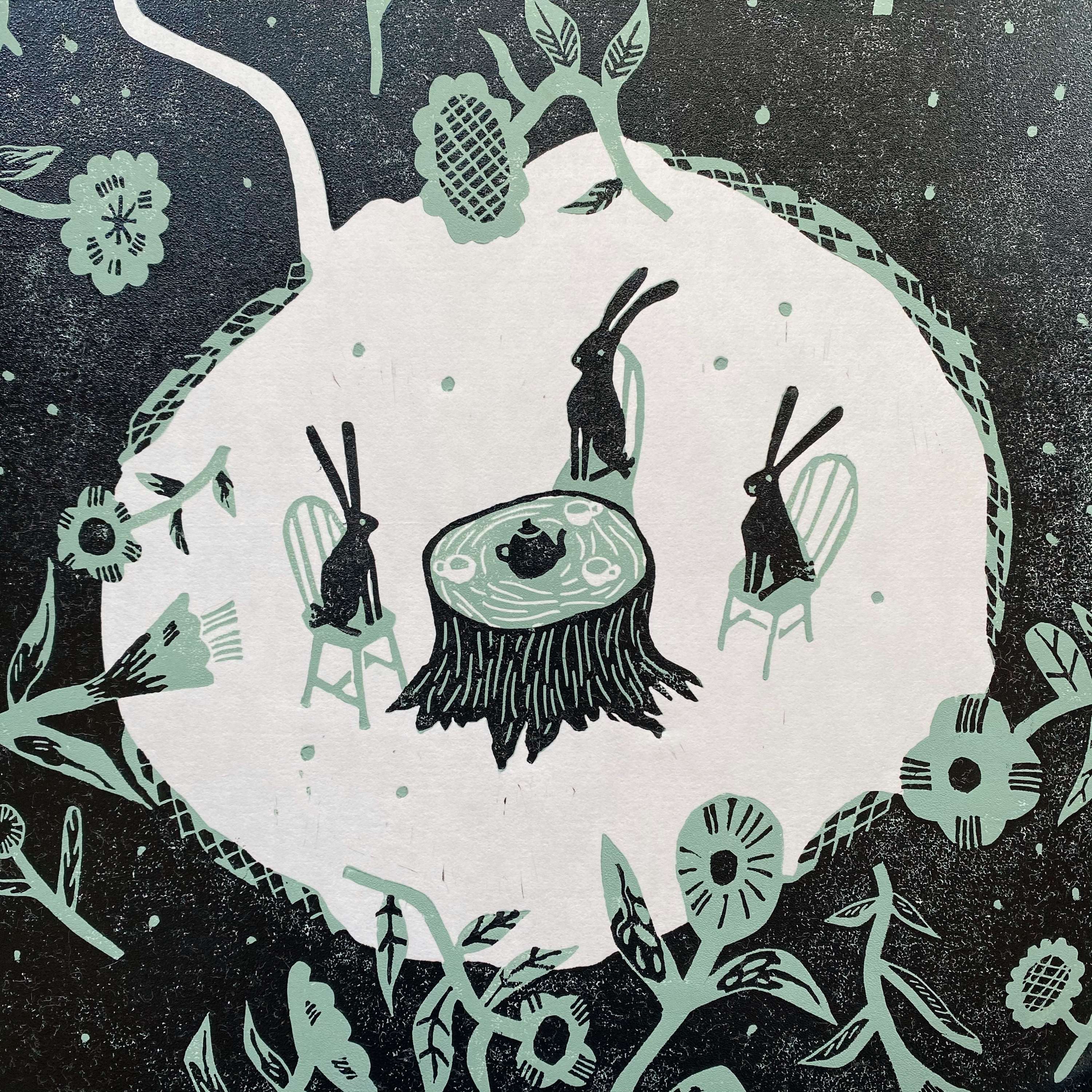 Burrow Brew | Linocut prints by Grace Evie Brown