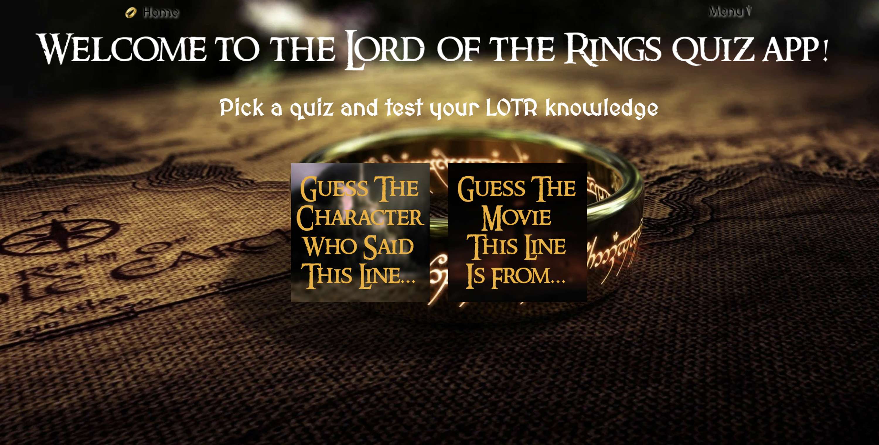 Project 2: LotR Quiz by Justine Solano