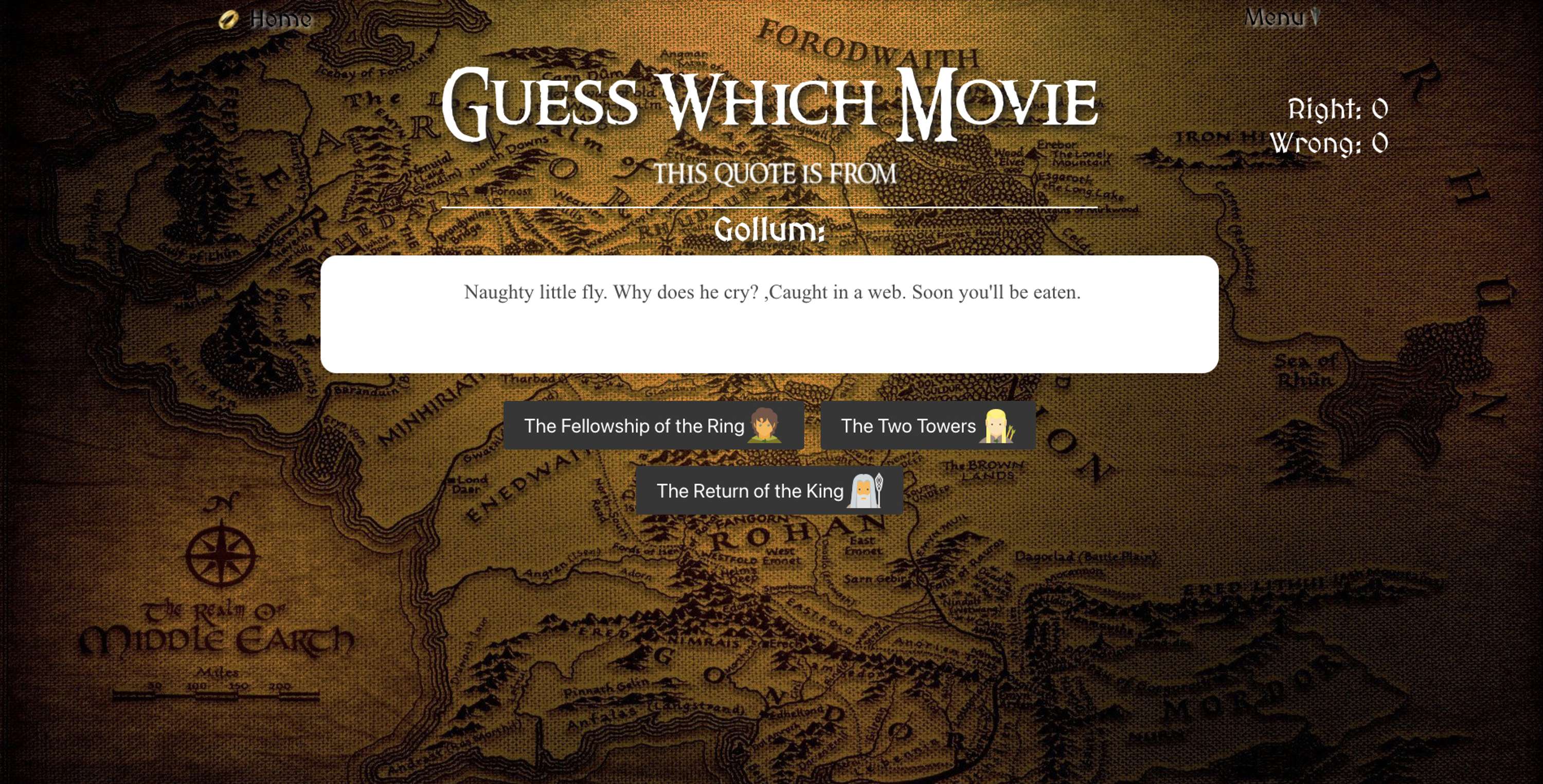 Project 2: LotR Quiz by Justine Solano