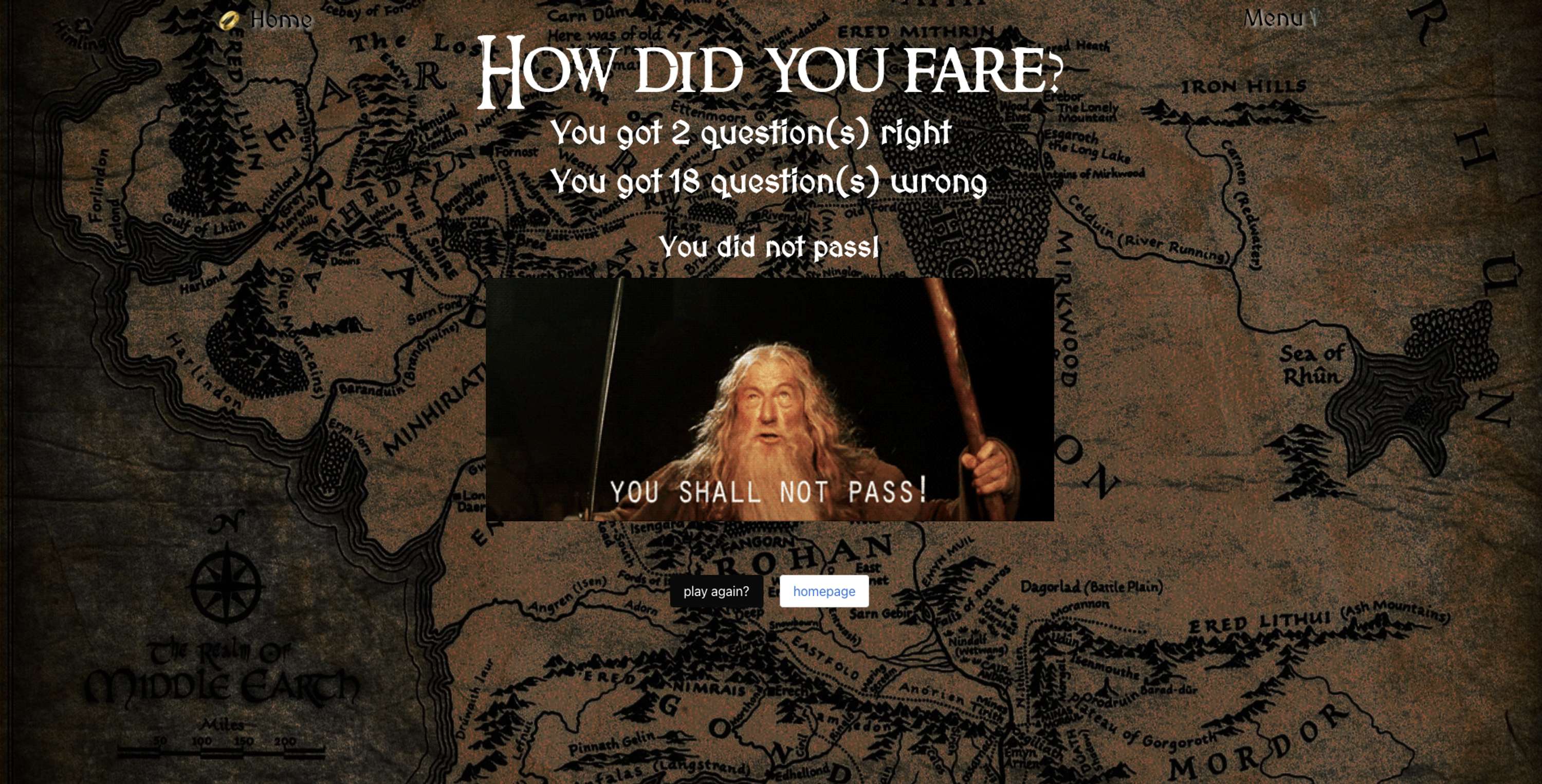Project 2: LotR Quiz by Justine Solano