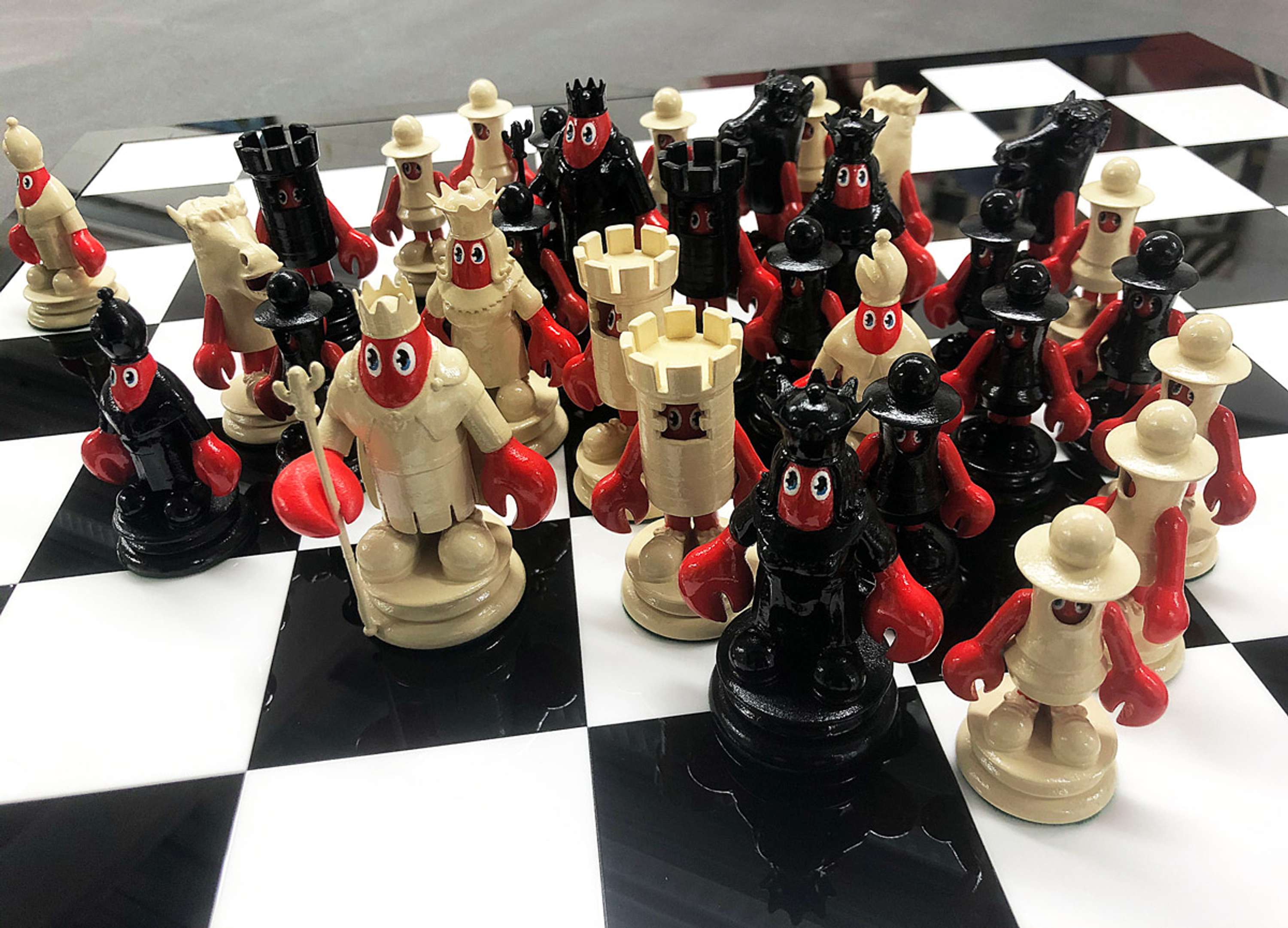 Fabricated Lobster Chess Set for Philip Colbert by Richard Graham