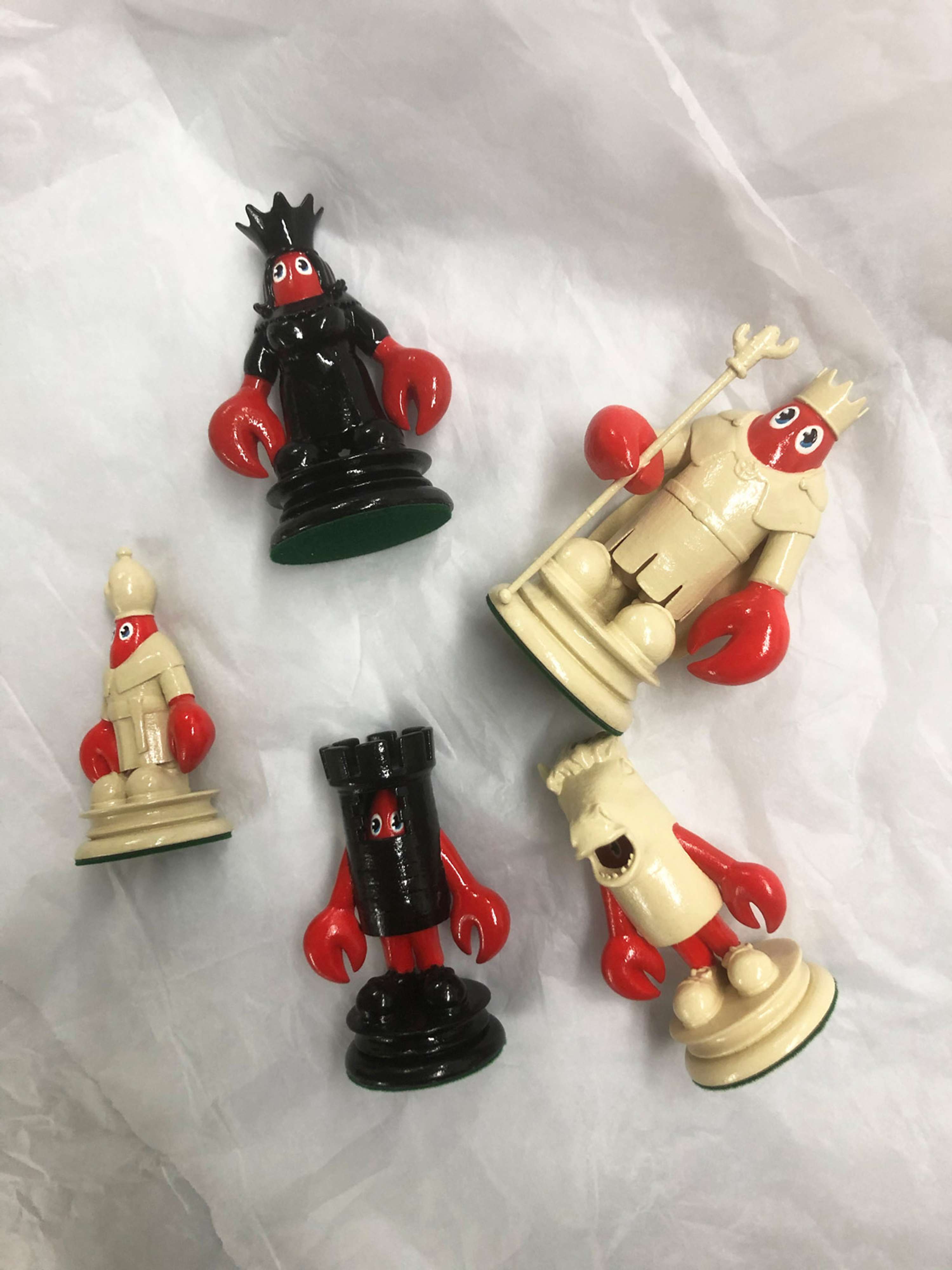 Fabricated Lobster Chess Set for Philip Colbert by Richard Graham