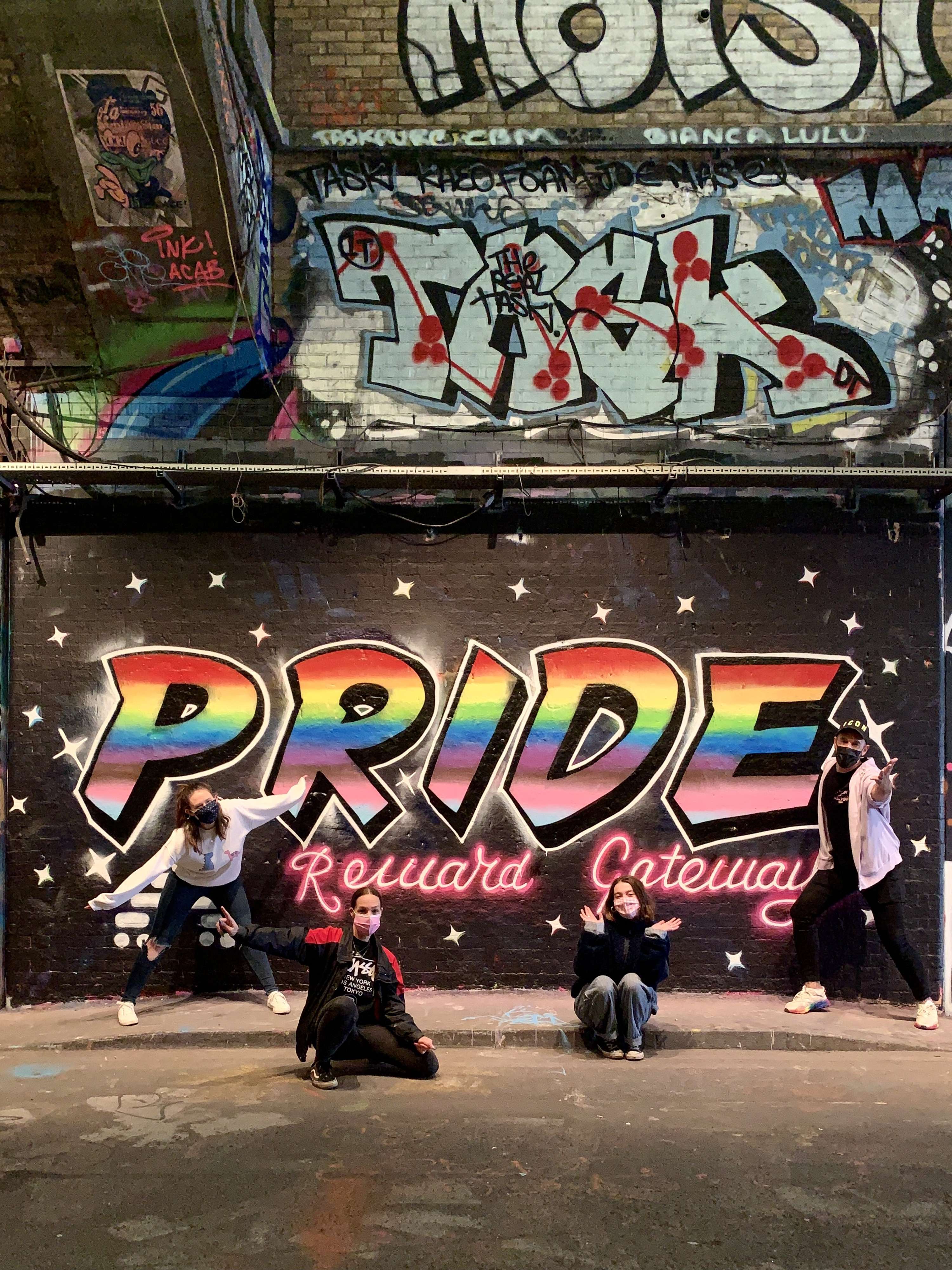 Collaborative mural design project with Reward Gateway for Pride Month by Sophy Robson