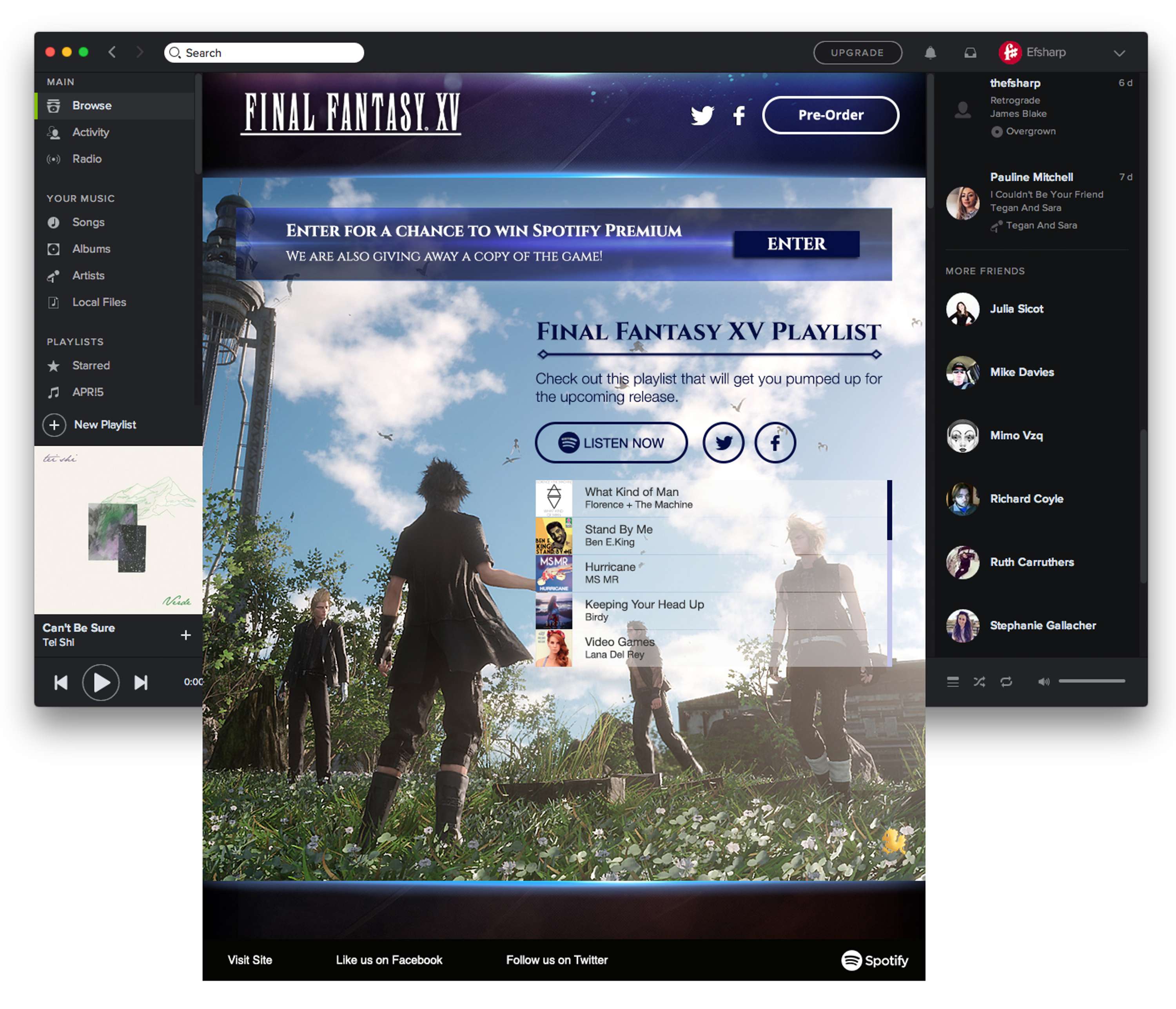SquareEnix : FinalFantasyXV  x Spotify - Playlist by Heliena Hagos