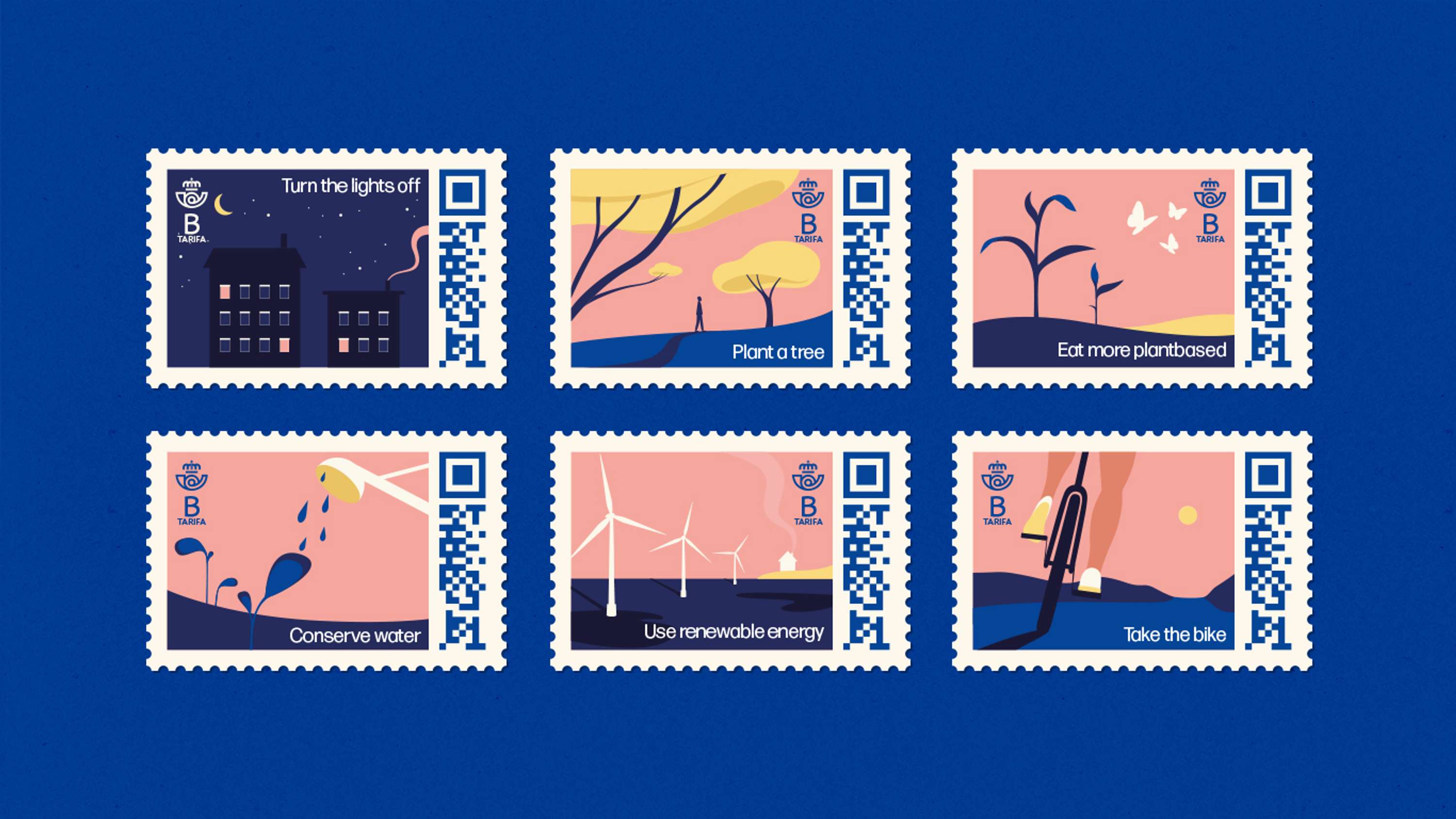 Stamps for action by Sara Brantby