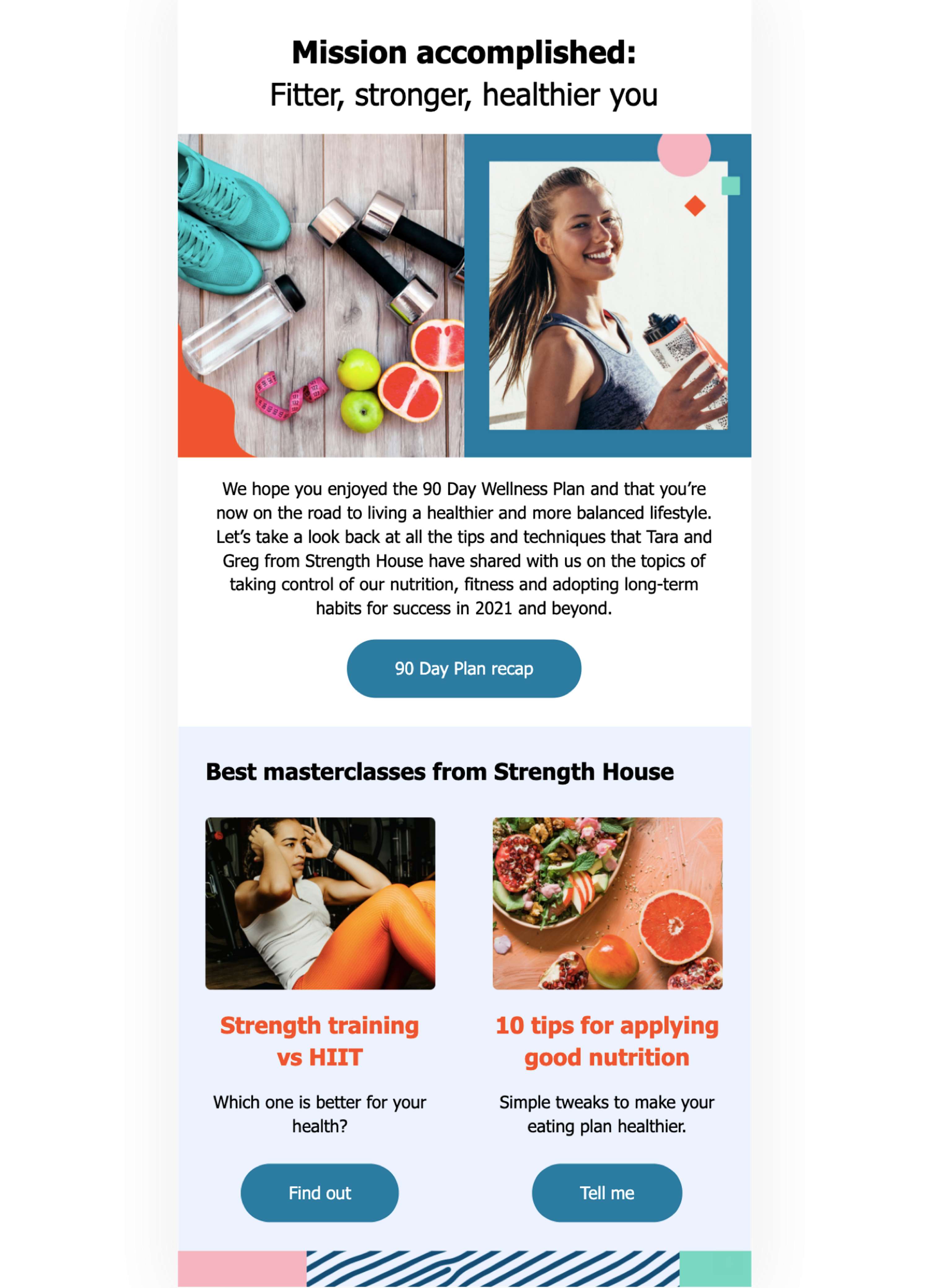 Visuals and email design for wellness app Tictrac by Ksenia Lowe