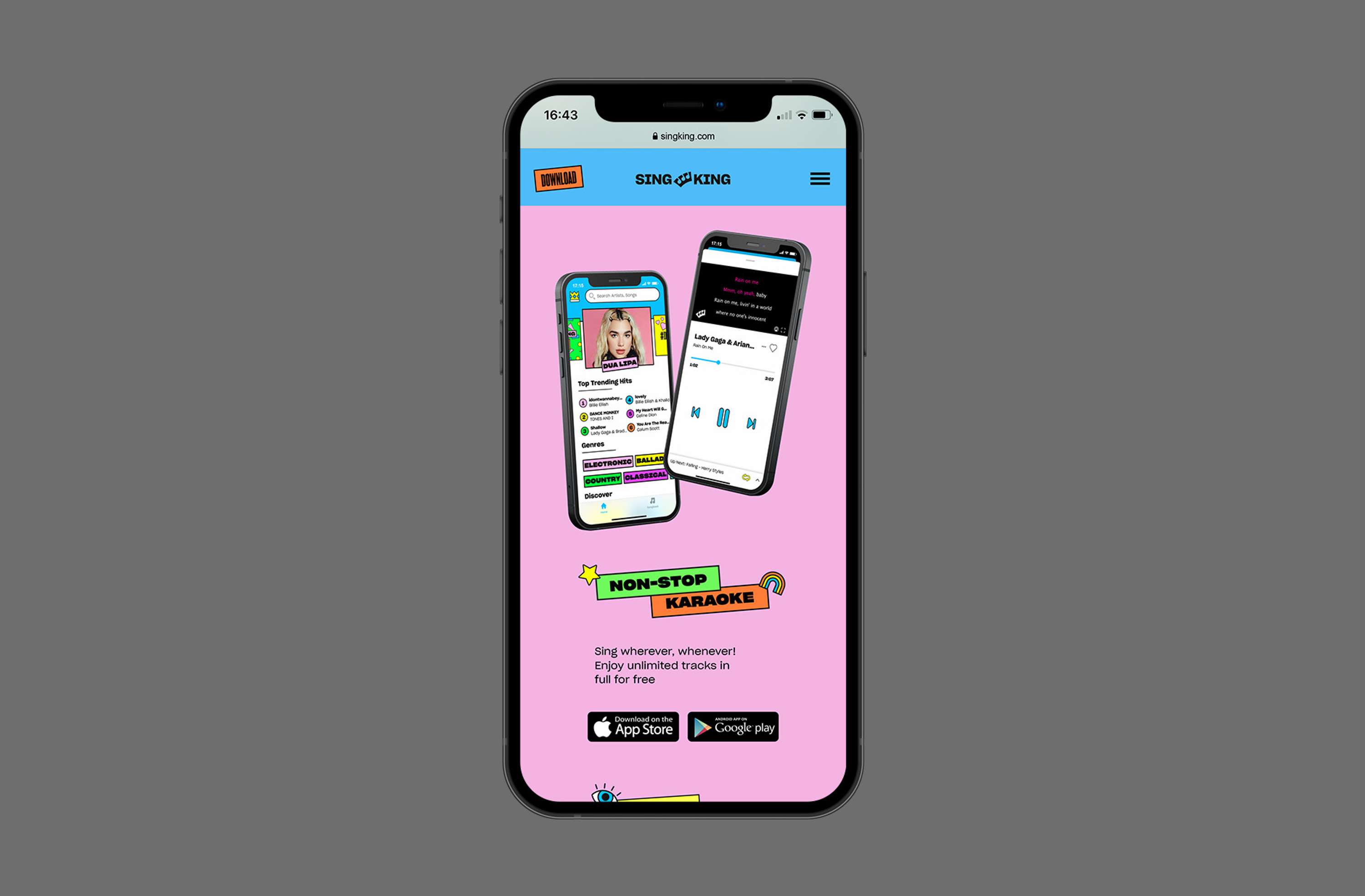Sing King - Website Design & Build by Tristan Palmer