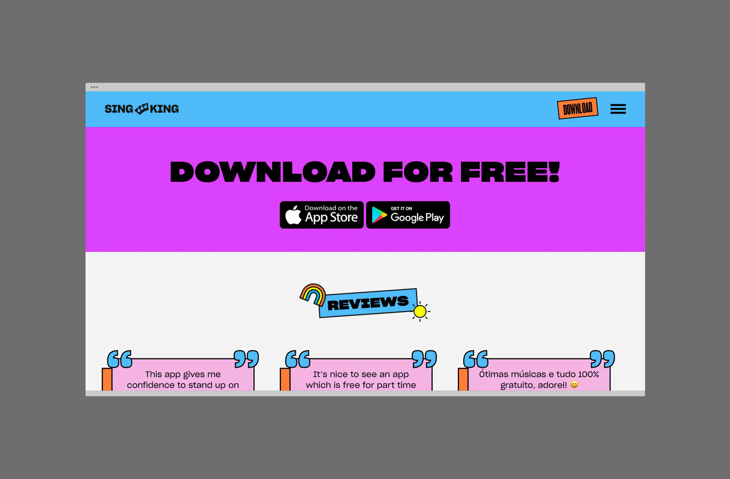 Sing King - Website Design & Build by Tristan Palmer