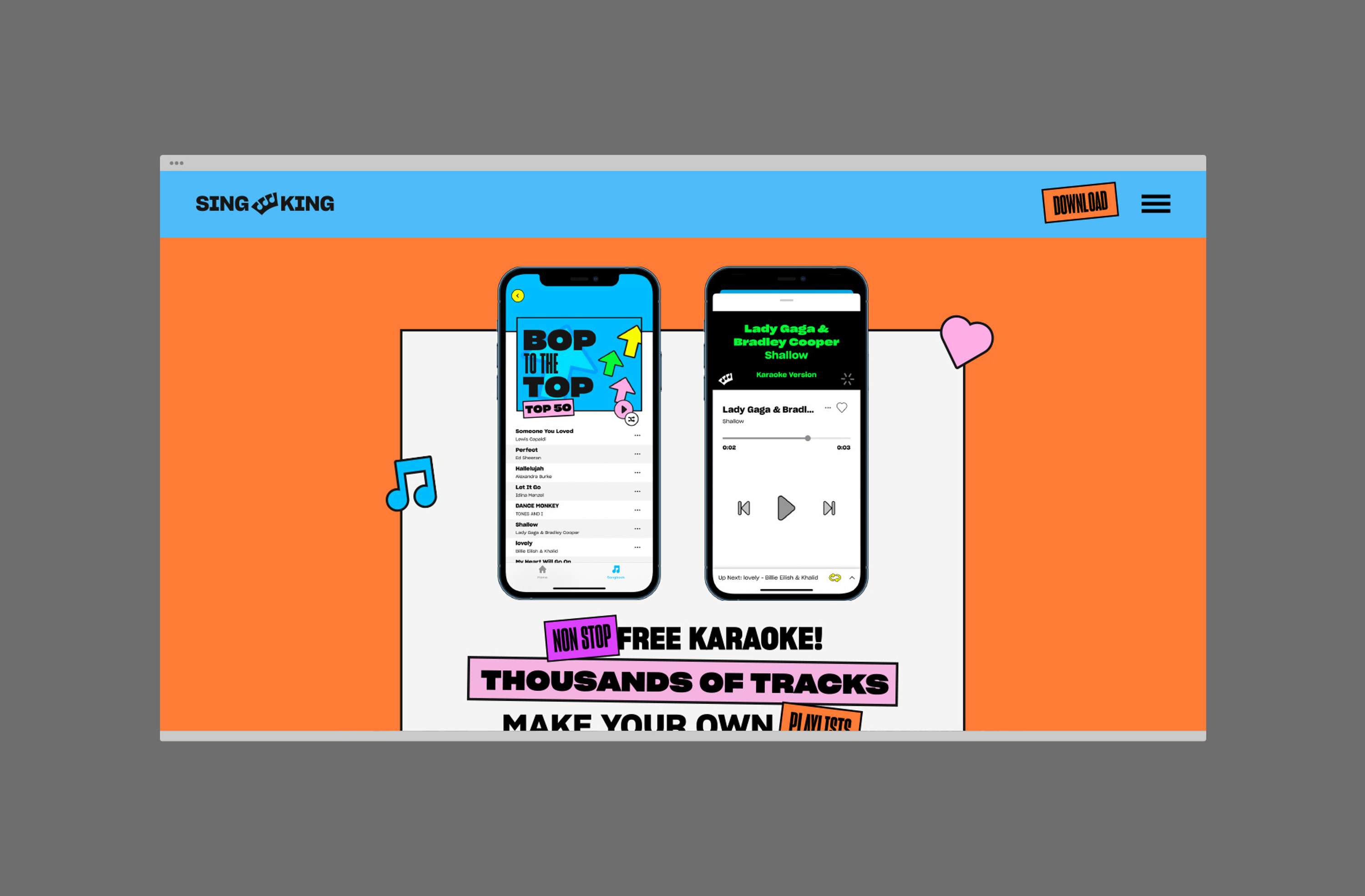 Sing King - Website Design & Build by Tristan Palmer