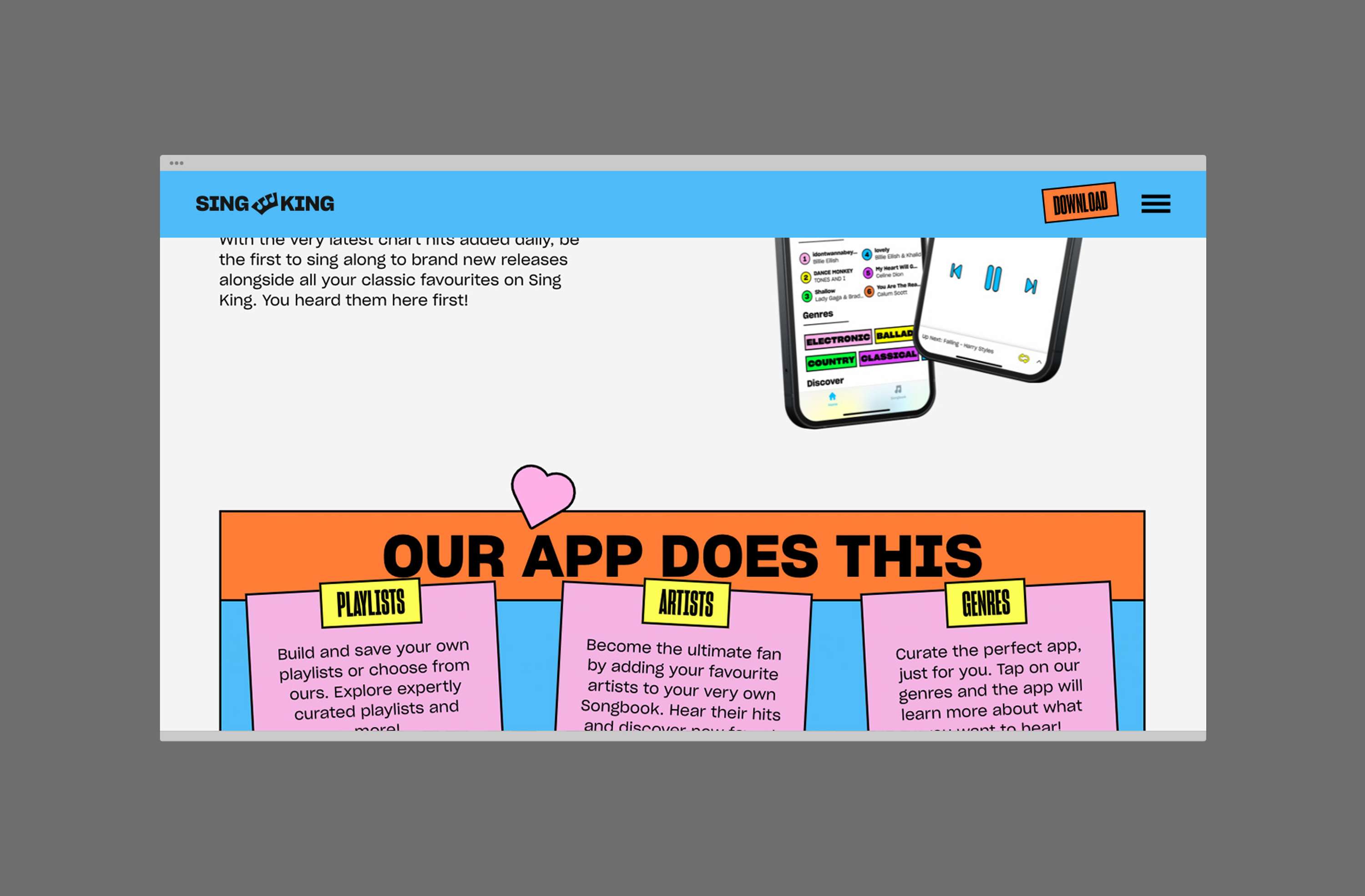 Sing King - Website Design & Build by Tristan Palmer