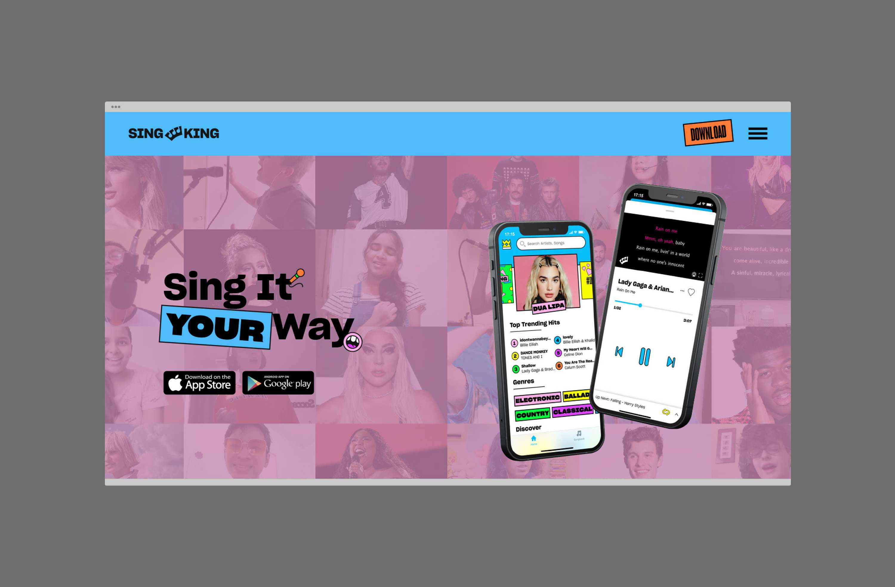 Sing King - Website Design & Build by Tristan Palmer