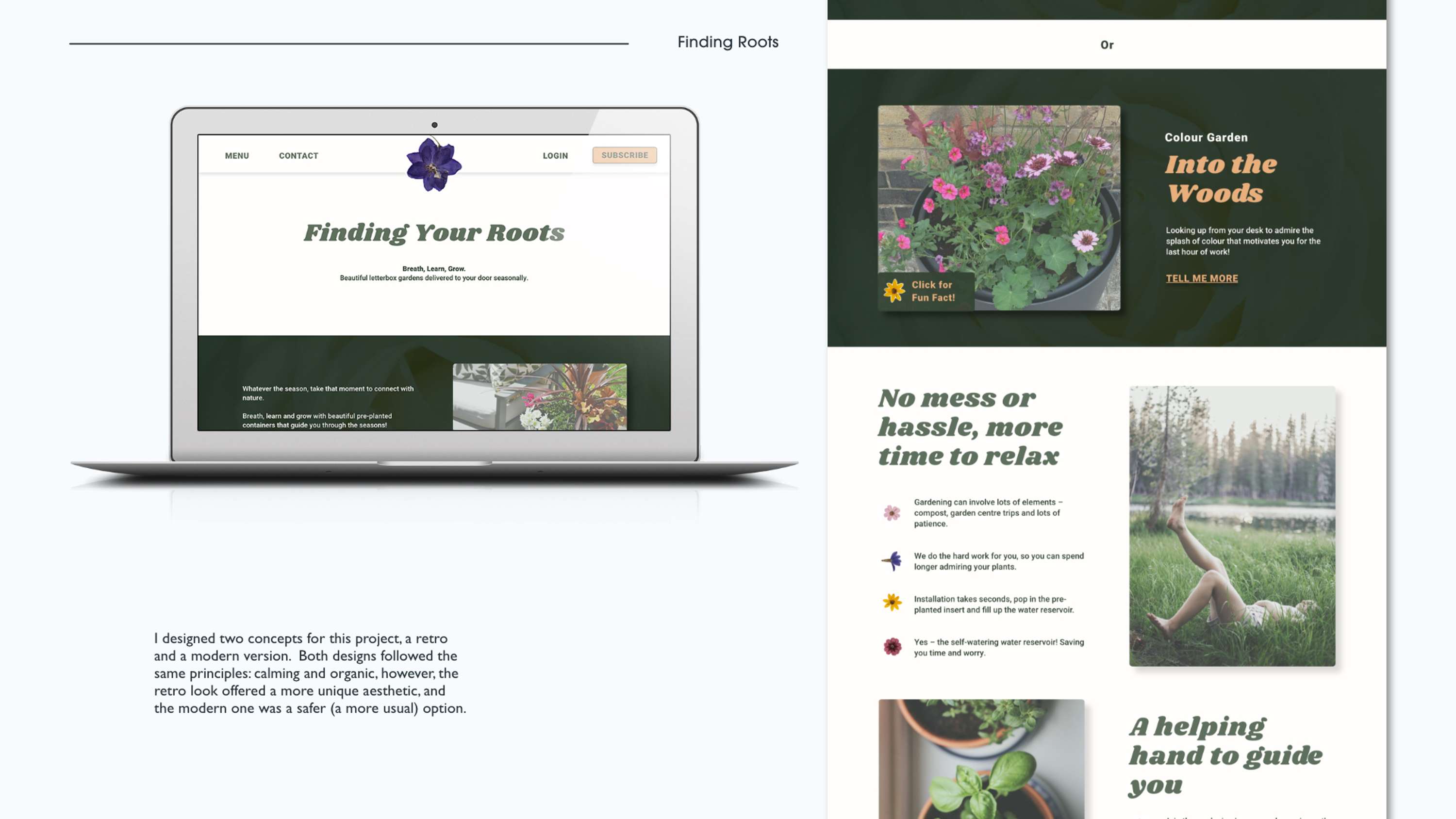 Website Design for 'Finding Roots' by Laxmi Owczarek