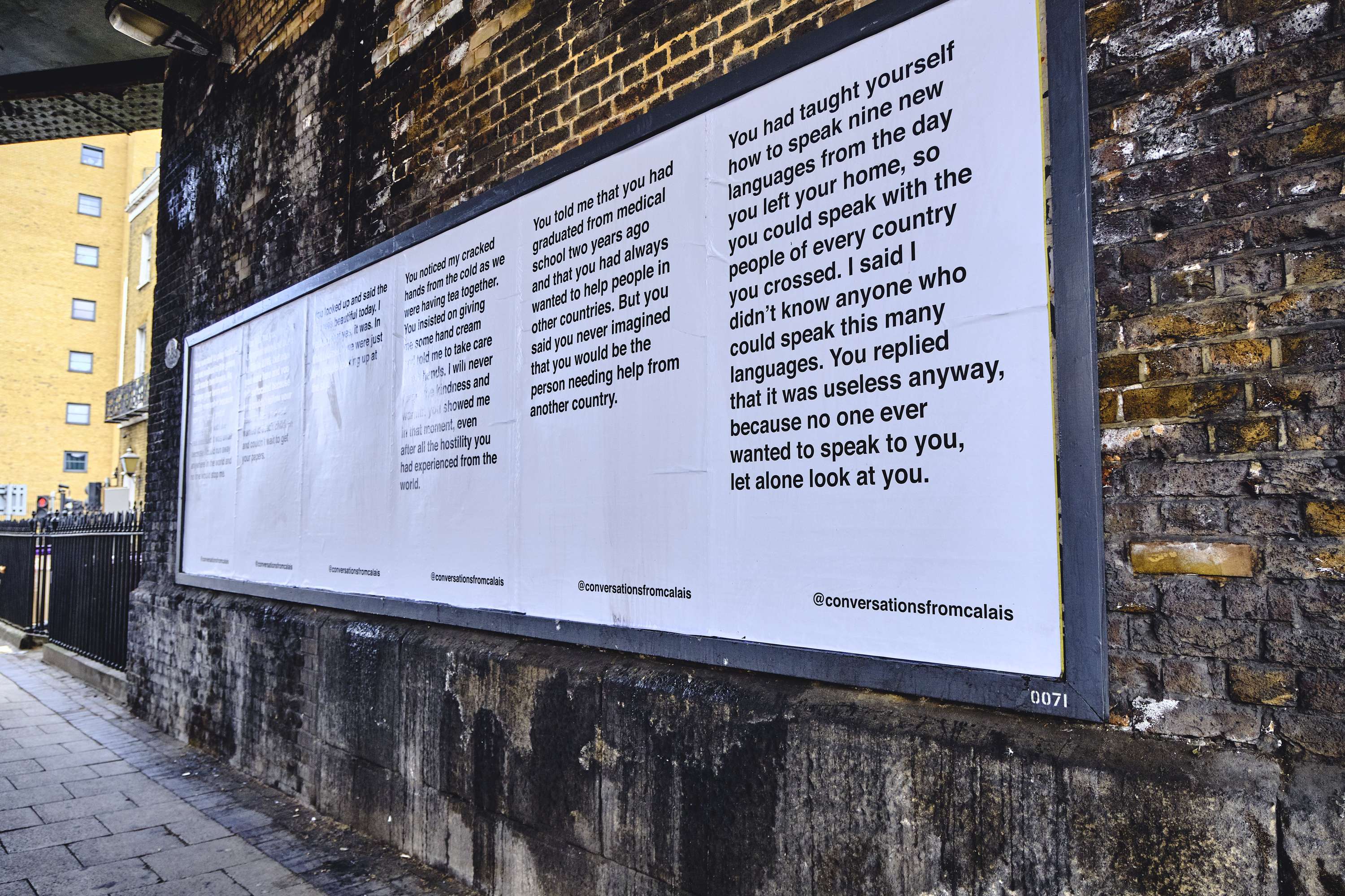Conversations From Calais Billboards by Mathilda Della Torre