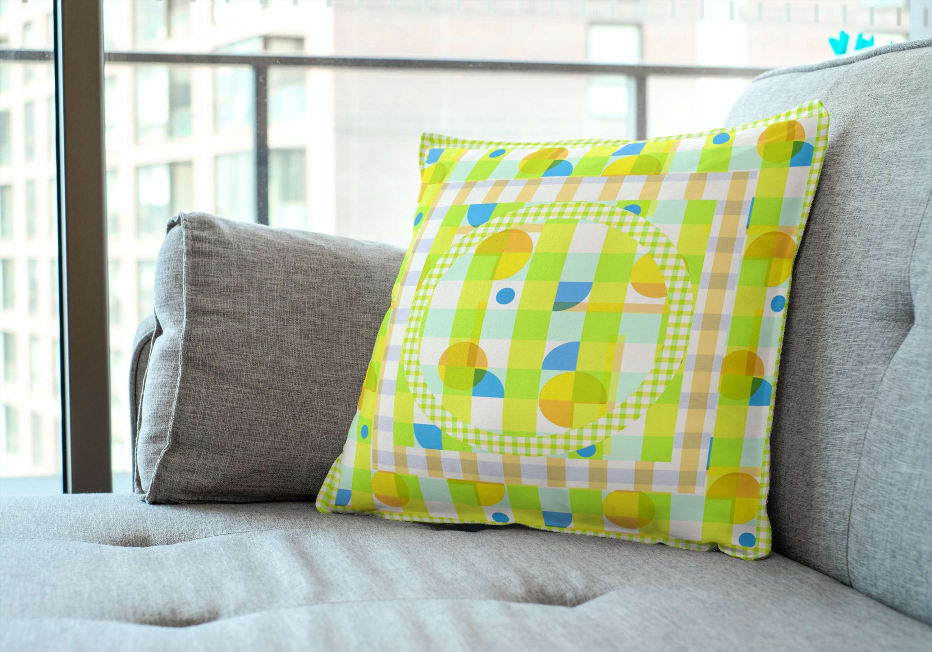 square print as pillow case - deconstructed spring by Georgia Barrell