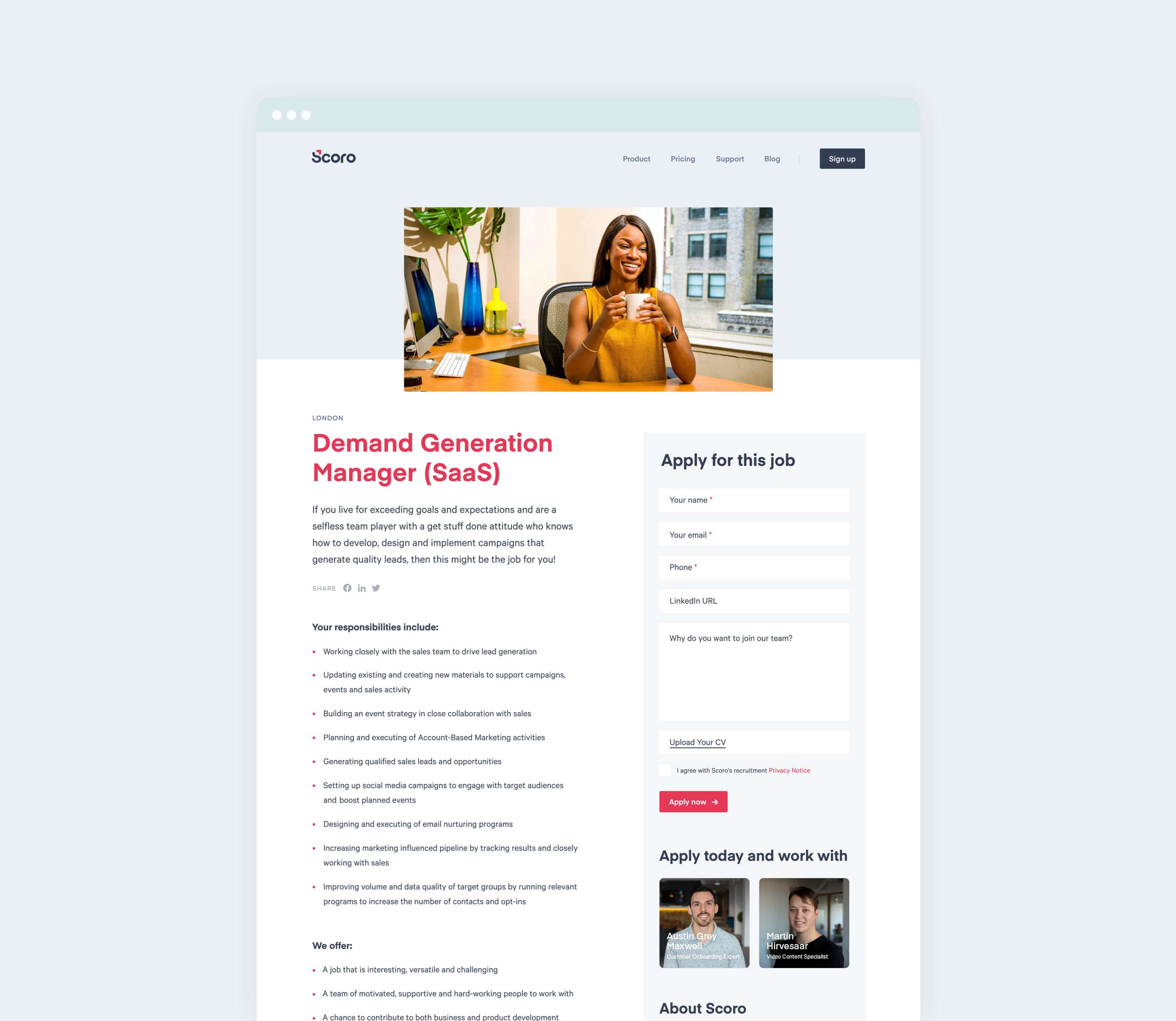 Scoro Website by Stu Dowson