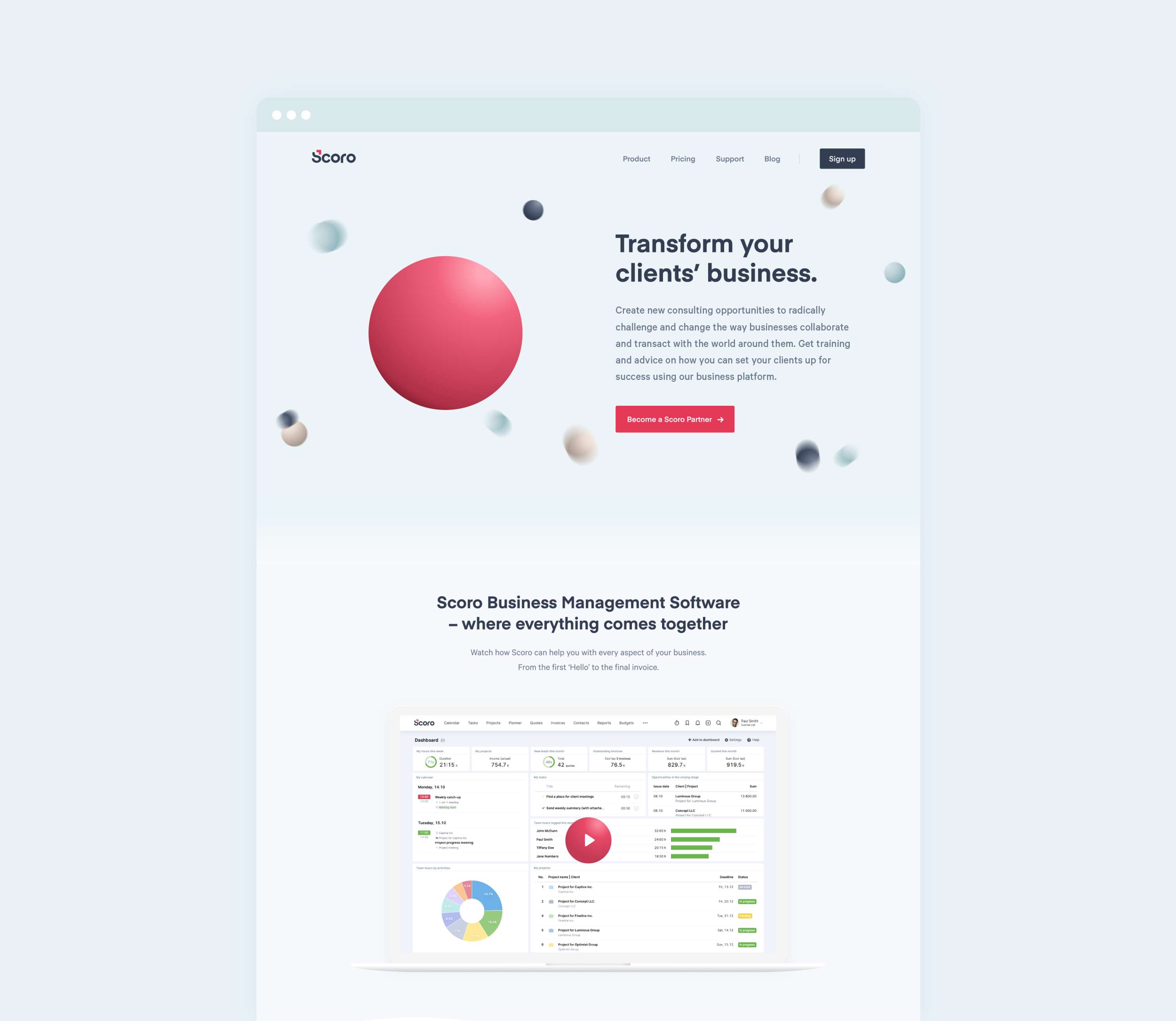 Scoro Website by Stu Dowson