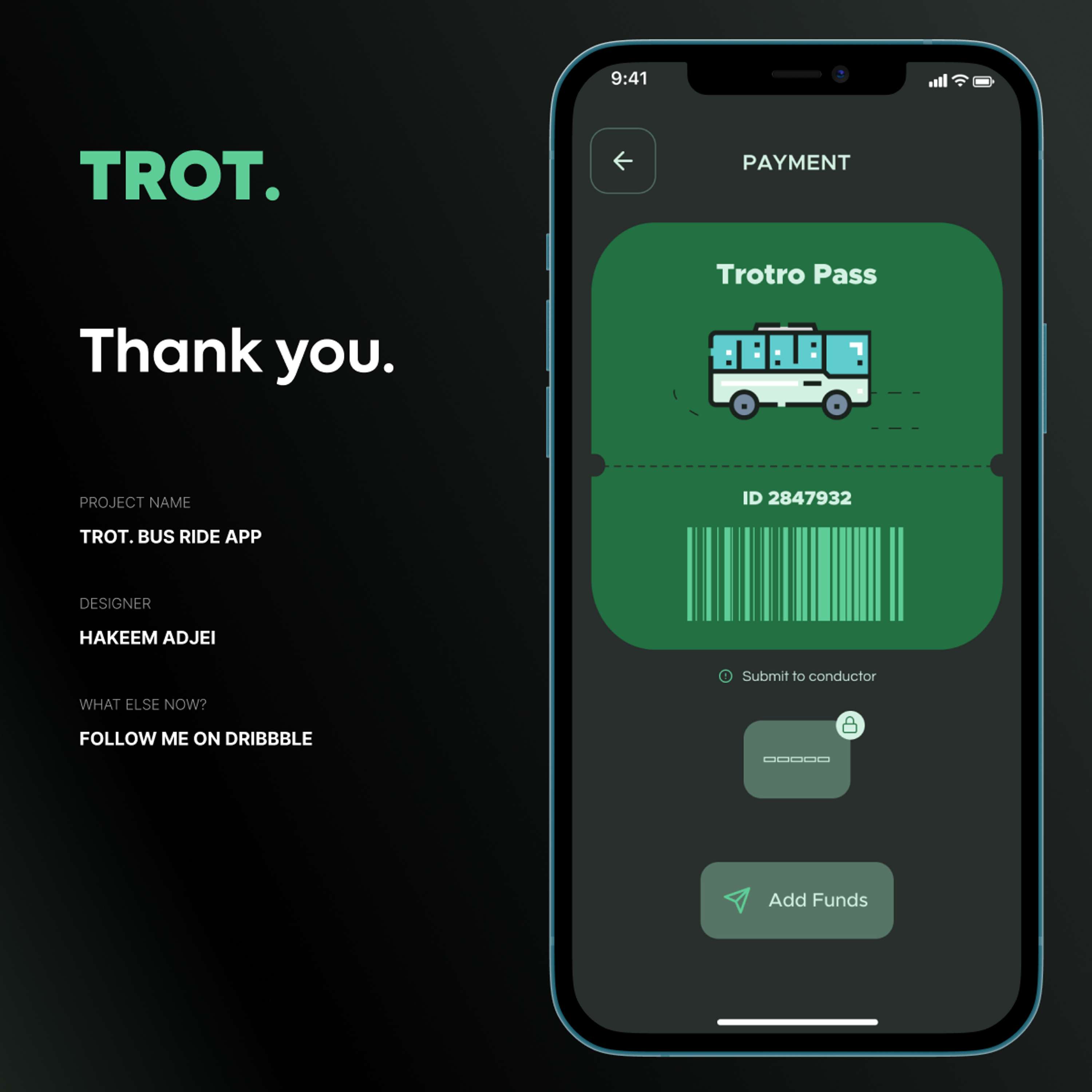 UI Project for Trot Bus Ride App Case-Study by Hakeem Adjei