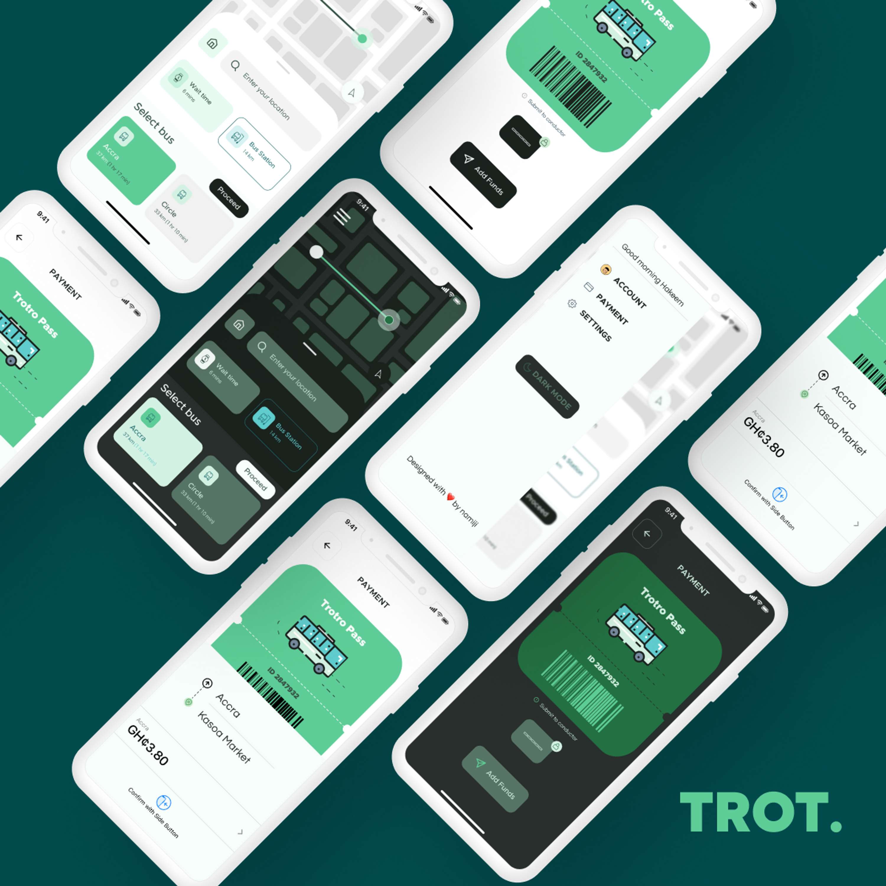UI Project for Trot Bus Ride App Case-Study by Hakeem Adjei