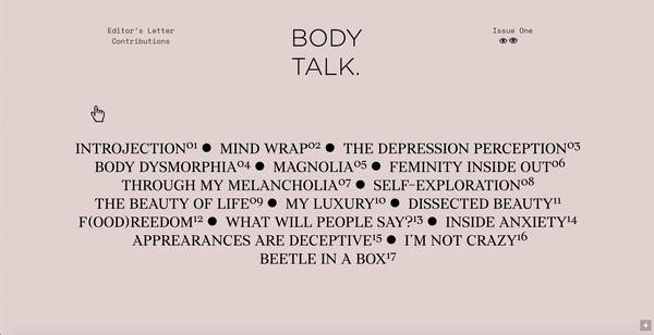 BODY TALK ZINE digital issue one! by Body Talk