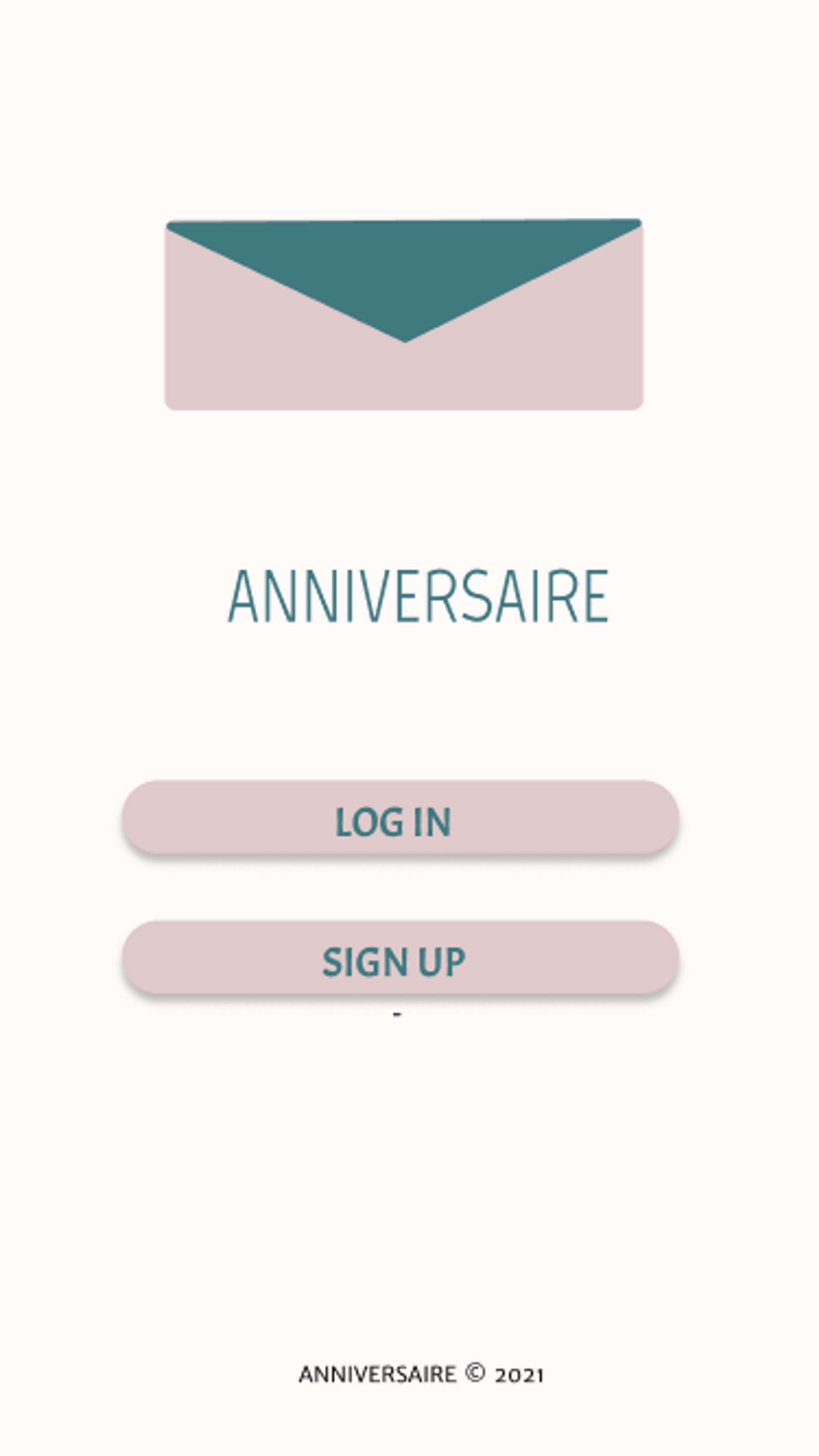 Anniversaire - UX App Prototype by Emma Thomas