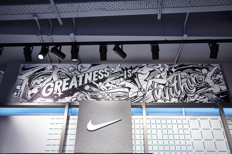 Nike Womenswear mural - Sports Direct Oxford Street by Alana McDowell