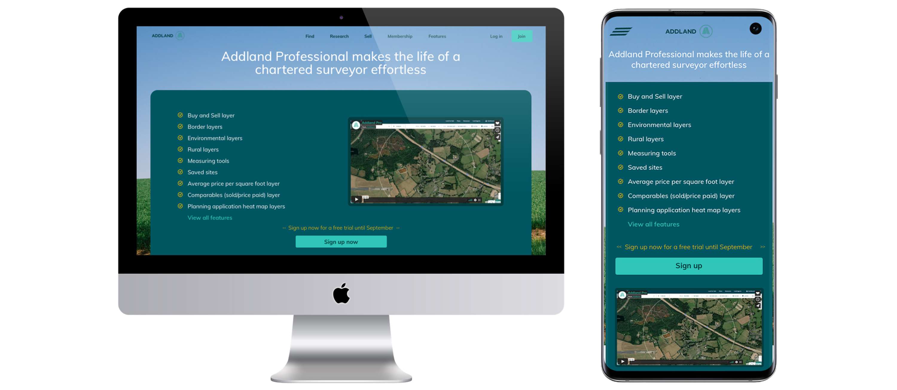 Addland landing page by Matt Lock