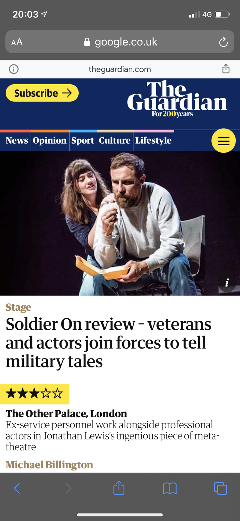 Solider On, The Other Palace Theatre by J Andrews