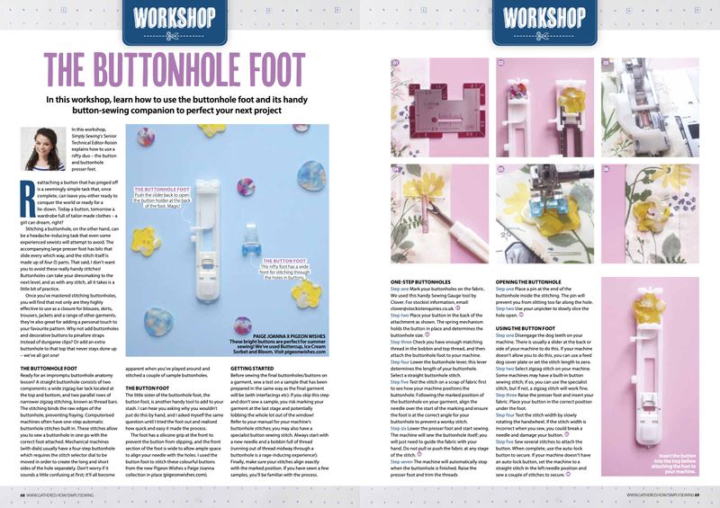 Buttonhole Foot Workshop by Roisin McKenna