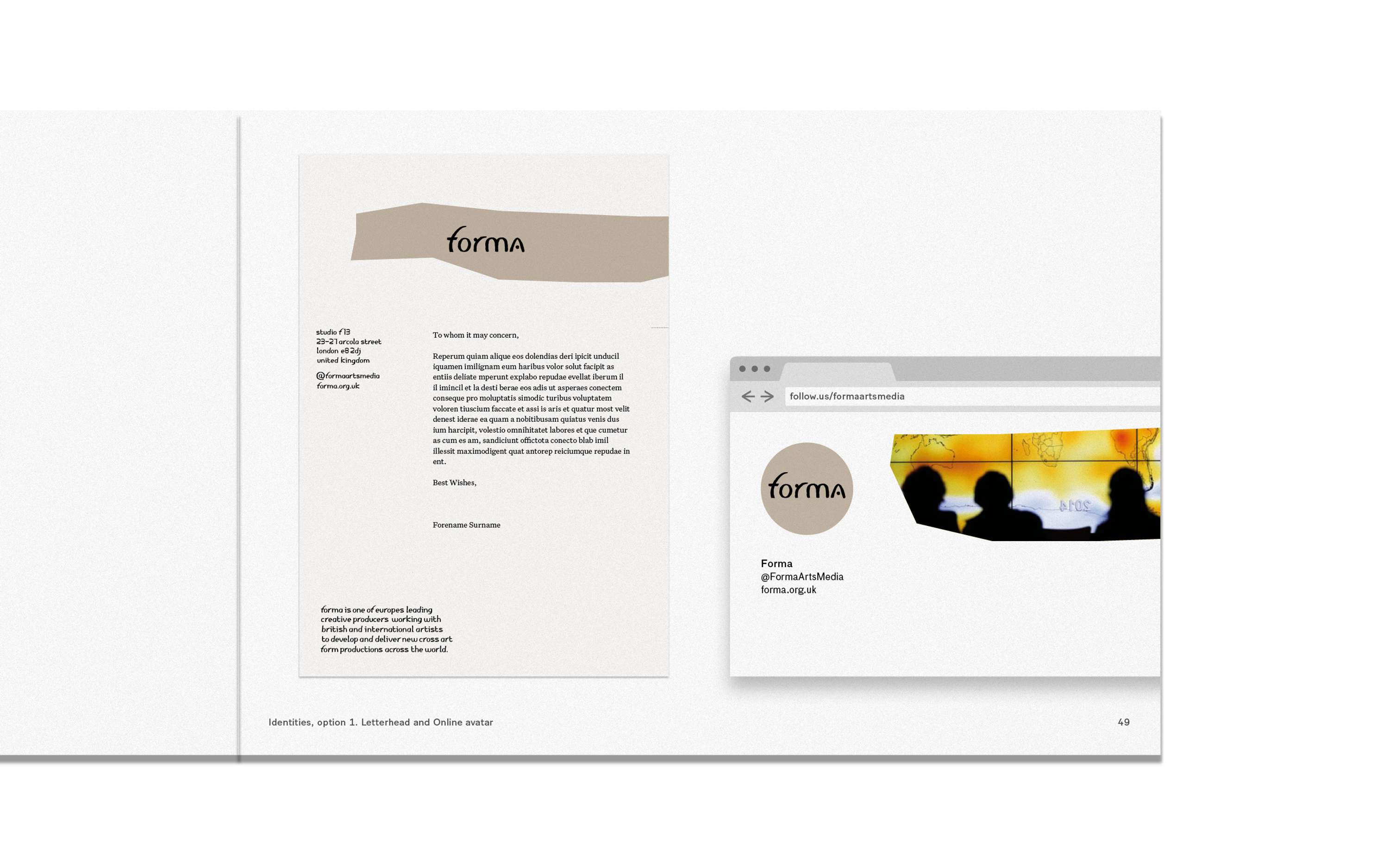 Forma identity work by Michael Bojkowski