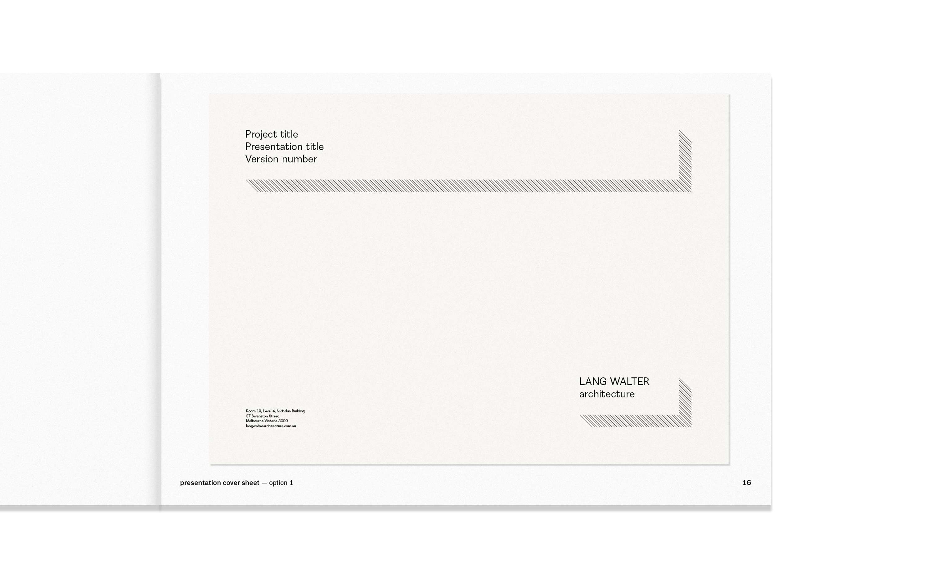 Lang Walter Architecture preliminary identity work by Michael Bojkowski
