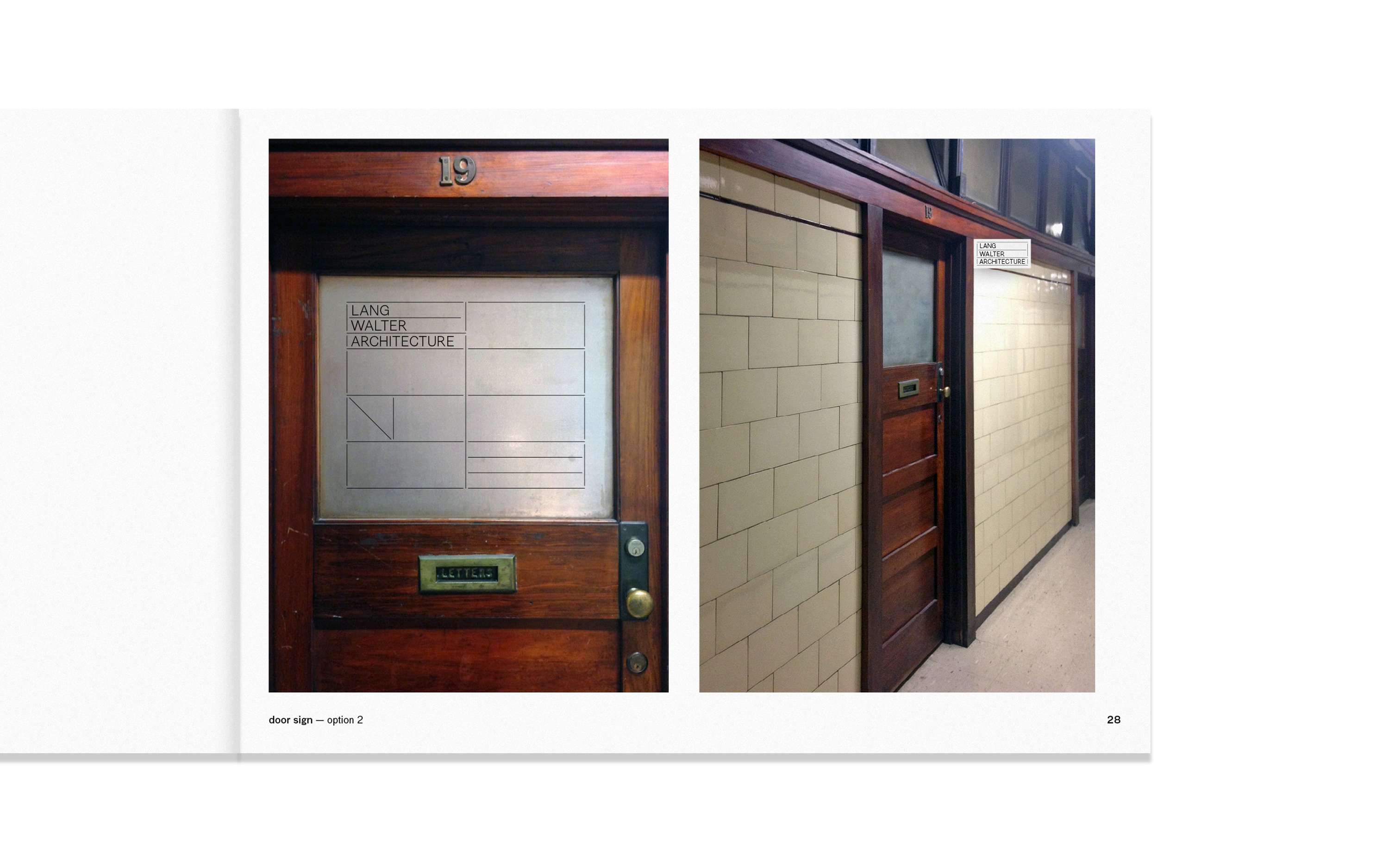 Lang Walter Architecture preliminary identity work by Michael Bojkowski
